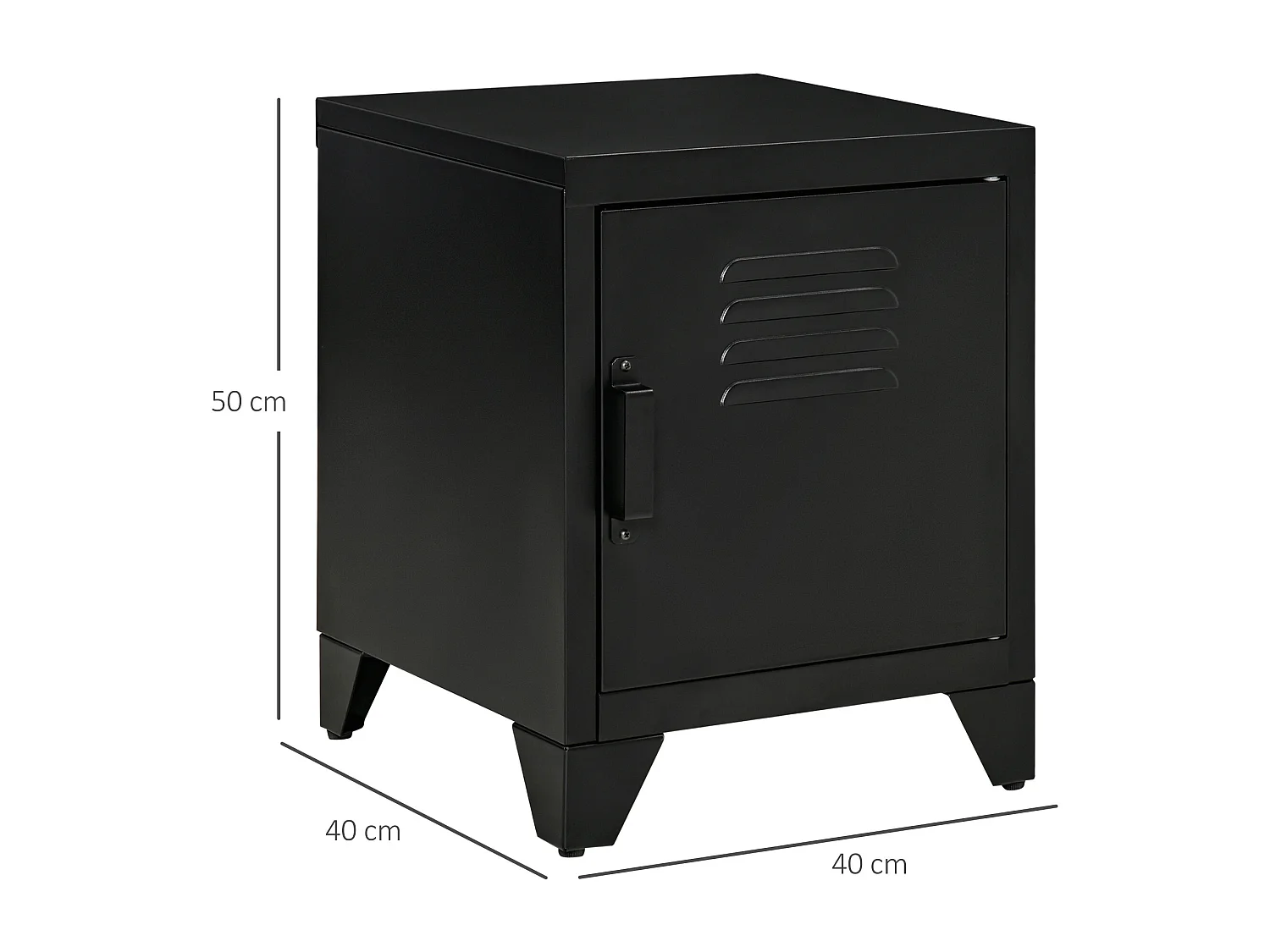 Comodino con 1 anta - Comodino con ripiano regolabile - nero - per camera da letto