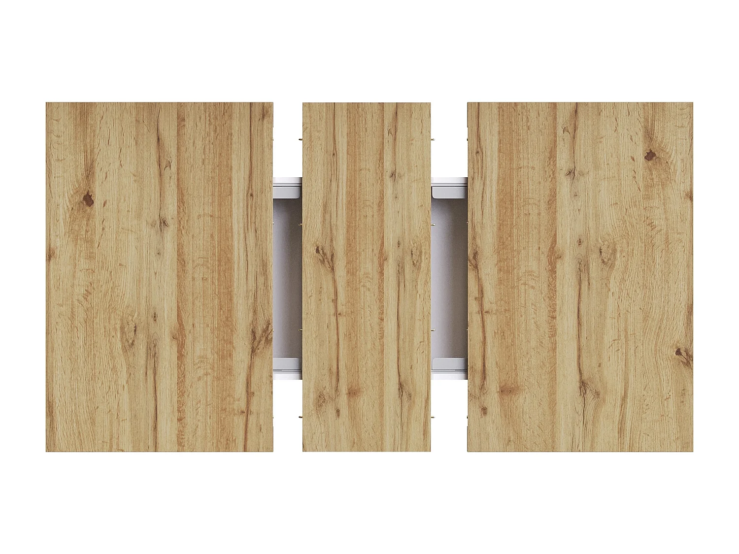 Table à manger extensible blanc - Table extensible avec deux tiroirs et une porte - pour la cuisine et le salon