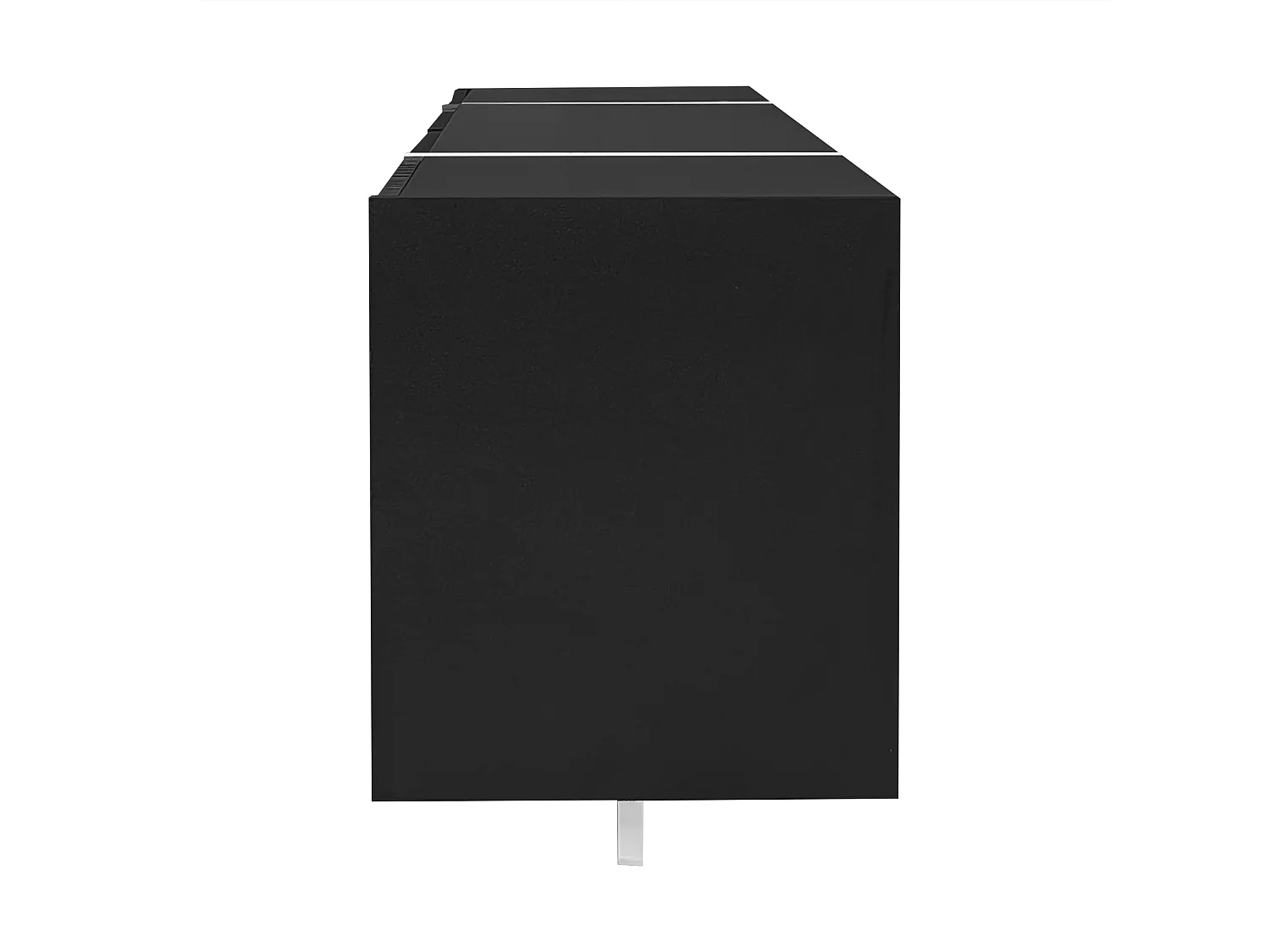 Meuble TV noir brillant - Meuble TV avec 1 tiroir et 4 portes - avec éclairage LED - pour salon