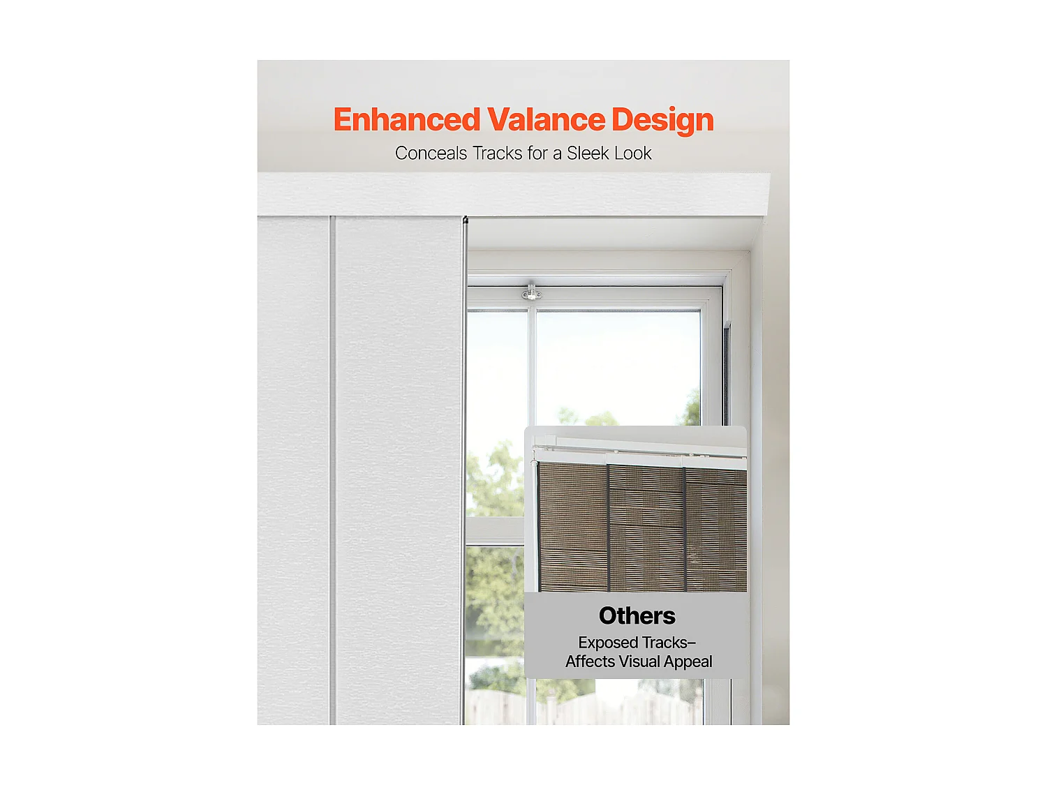 Store à Panneaux SucceBuy avec Rails Extensibles de 116 cm à 218 cm (Largeur), Rideaux Découpables Individuellement jusqu'à une Hauteur de 243 cm