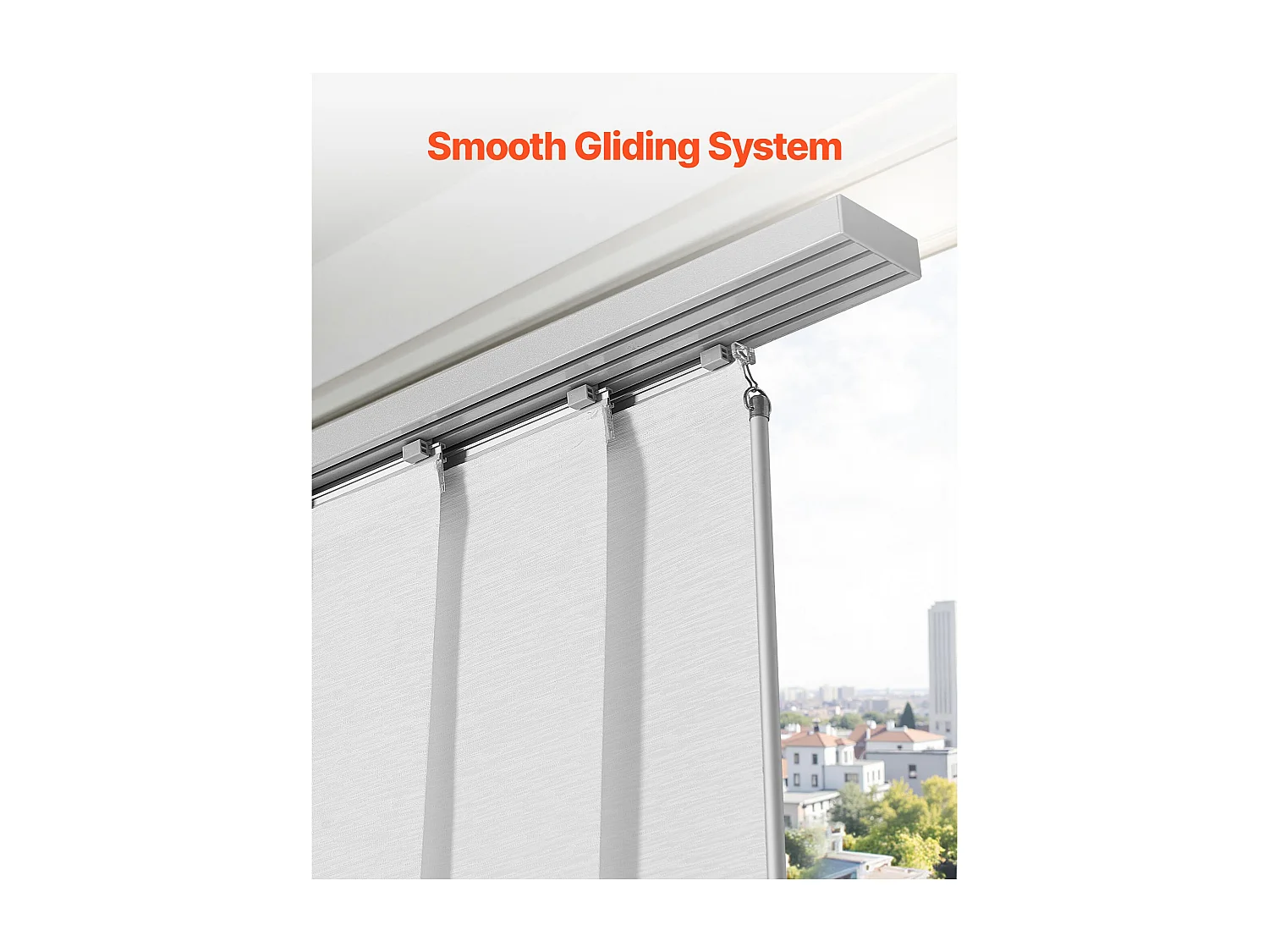 Store à Panneaux SucceBuy avec Rails Extensibles de 116 cm à 218 cm (Largeur), Rideaux Découpables Individuellement jusqu'à une Hauteur de 243 cm