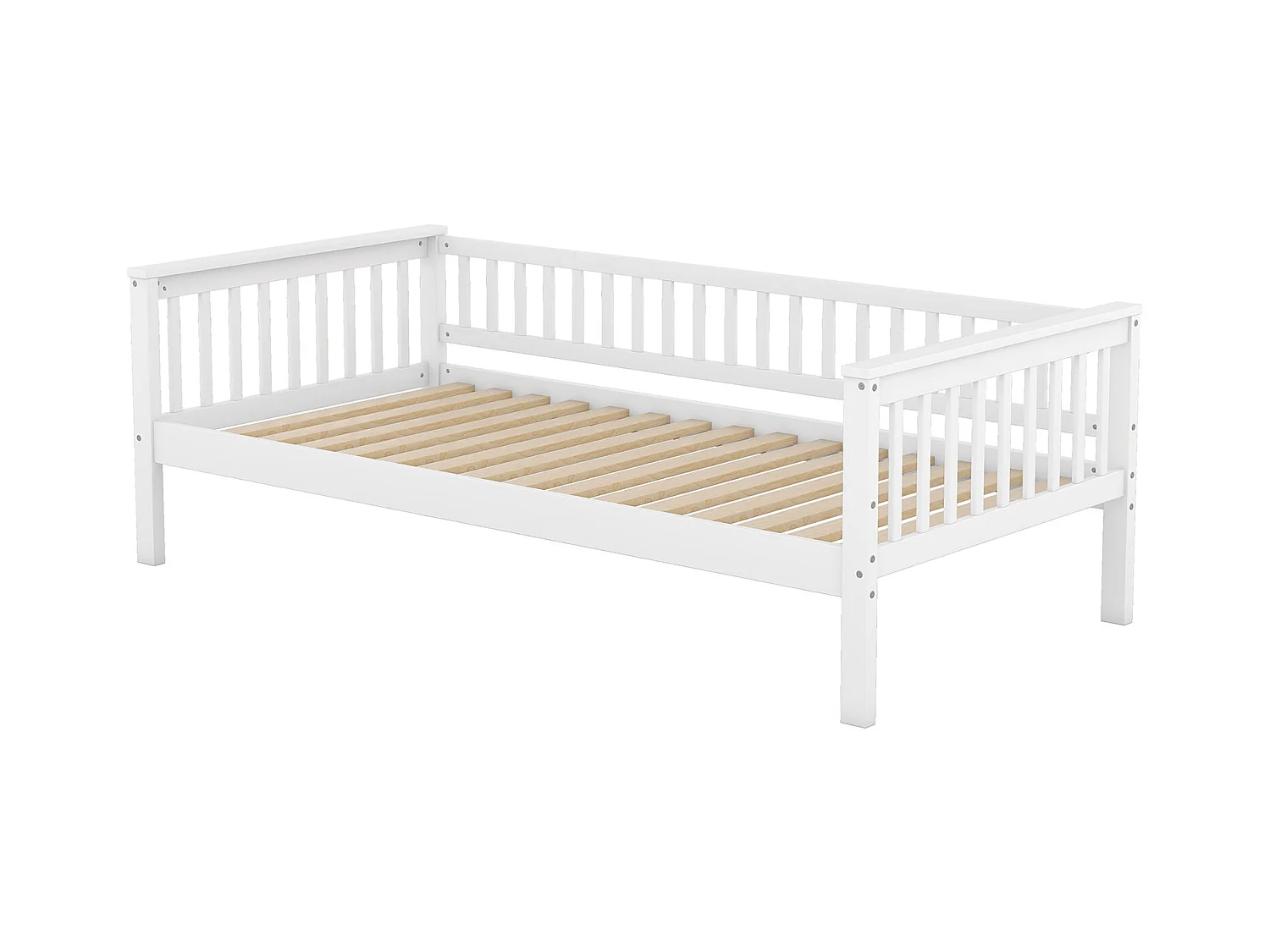 Lit superposé 90 x 200 cm - Lit enfant avec 2 tiroirs et échelle - bois blanc - sans matelas