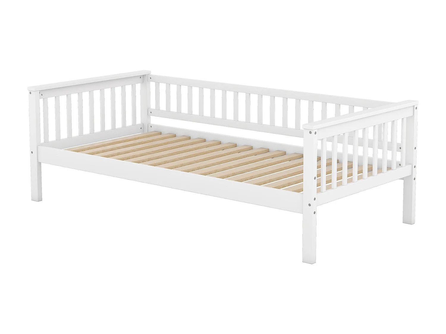 Lit superposé 90 x 200 cm - Lit enfant avec 2 tiroirs et échelle - bois blanc - sans matelas