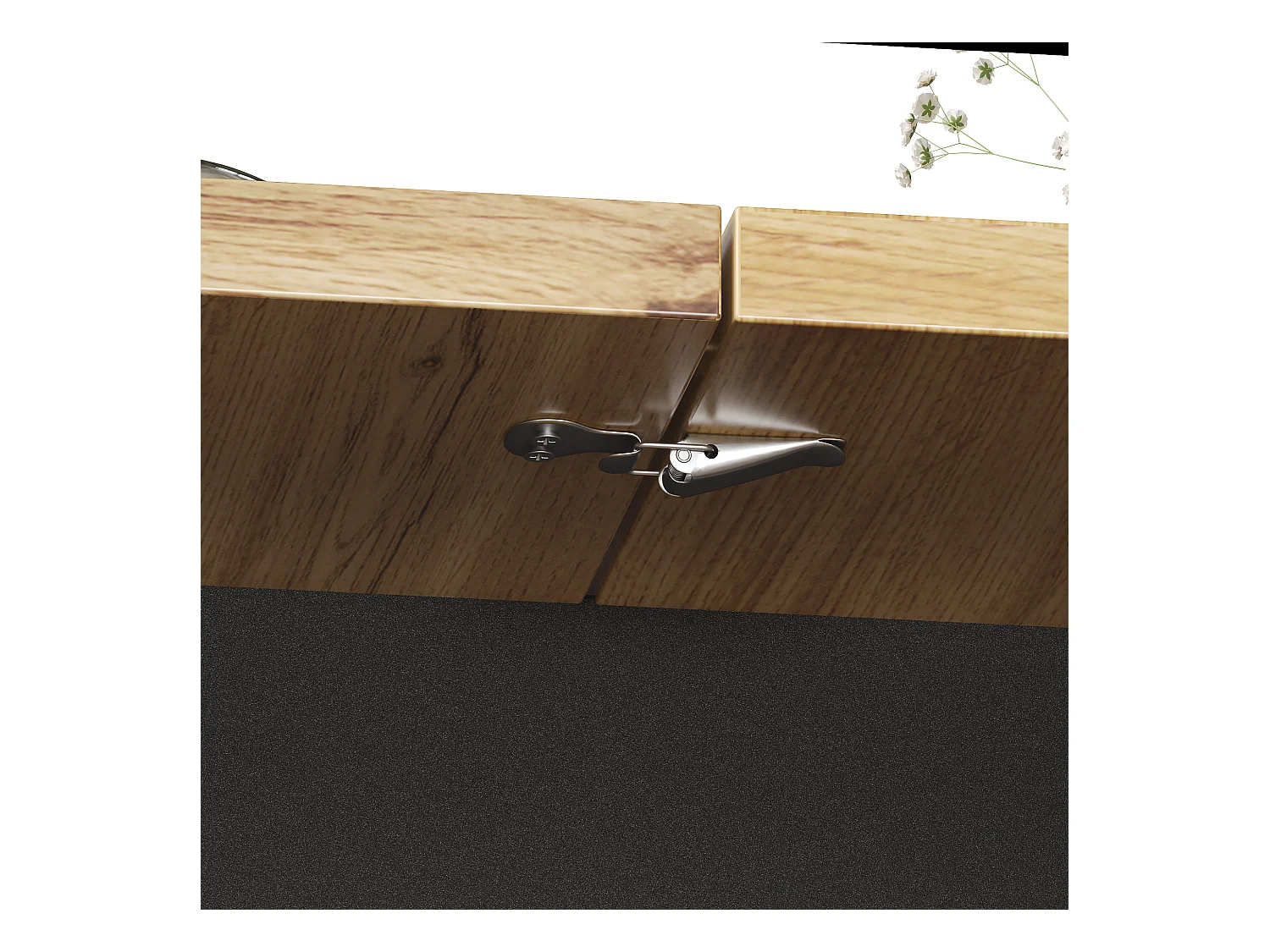 Table à manger extensible 2 portes - Table à manger pliable à carreaux - noire - pour la cuisine et le salon