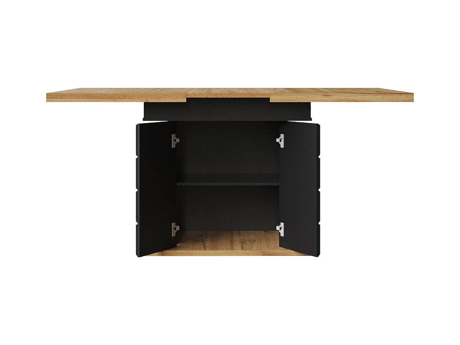 Table à manger extensible 2 portes - Table à manger pliable à carreaux - noire - pour la cuisine et le salon