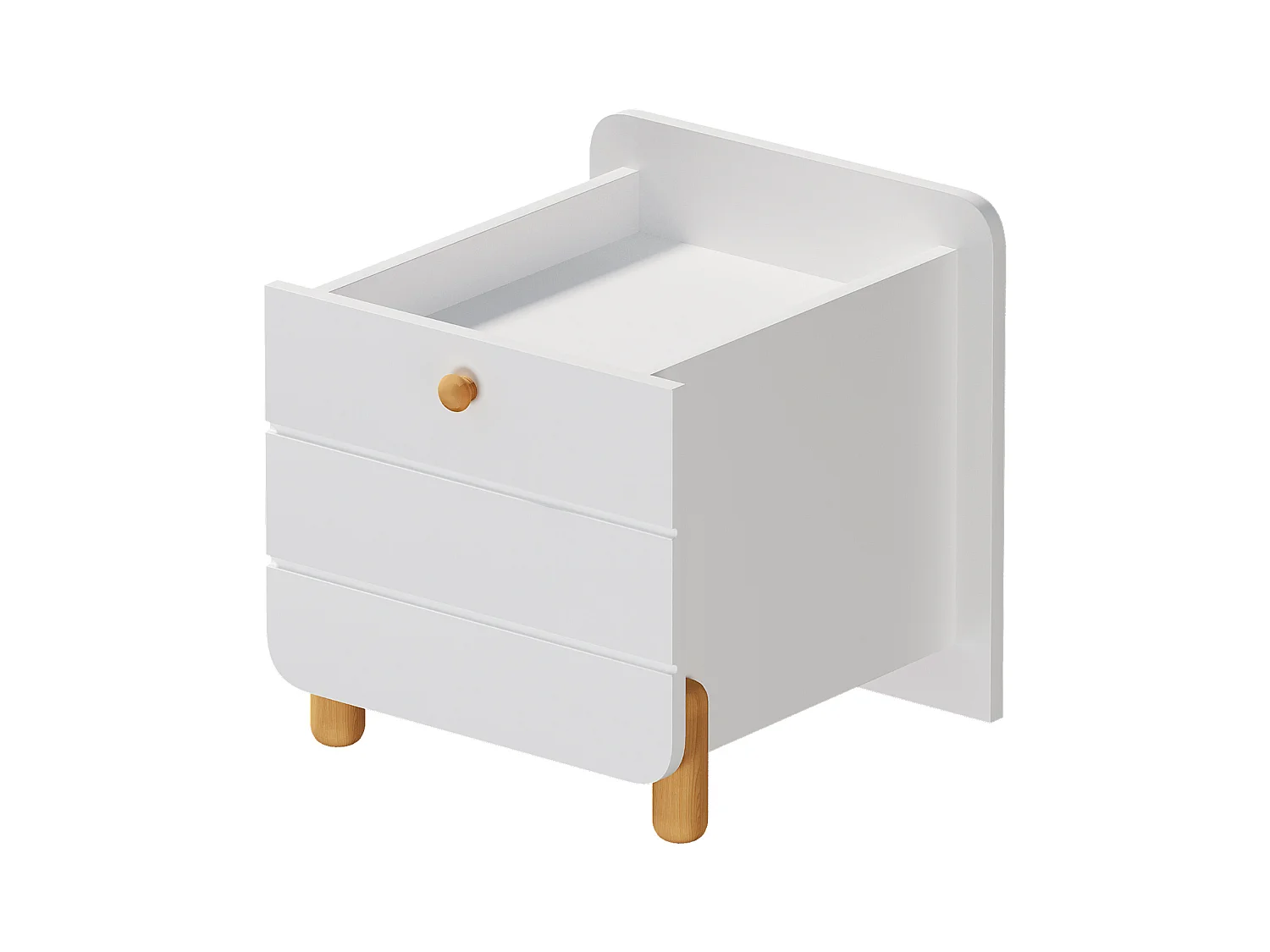 Table de chevet blanc - Table de chevet avec 1 tiroir et étagère - pour salon et chambre