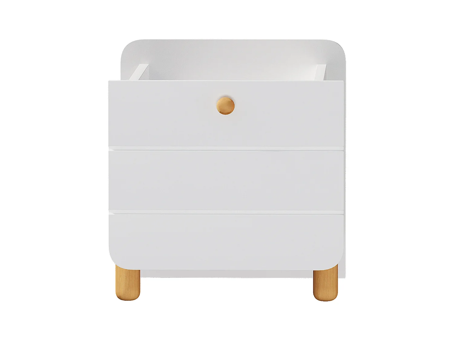 Table de chevet blanc - Table de chevet avec 1 tiroir et étagère - pour salon et chambre