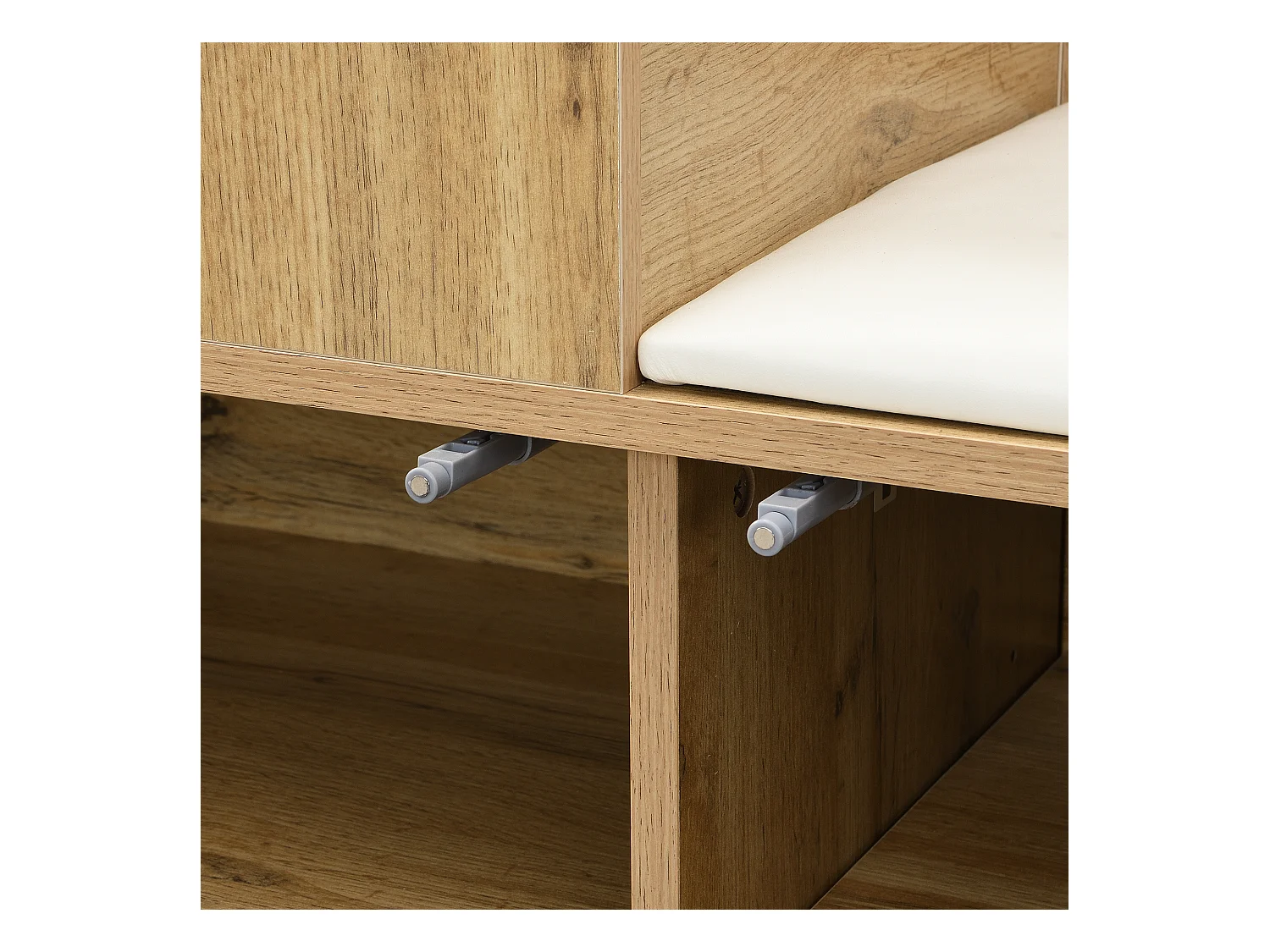 Vestiaire avec miroir - Porte manteau avec 5 patères et 2 portes - rangement ouvert - bois - pour chambre et salon