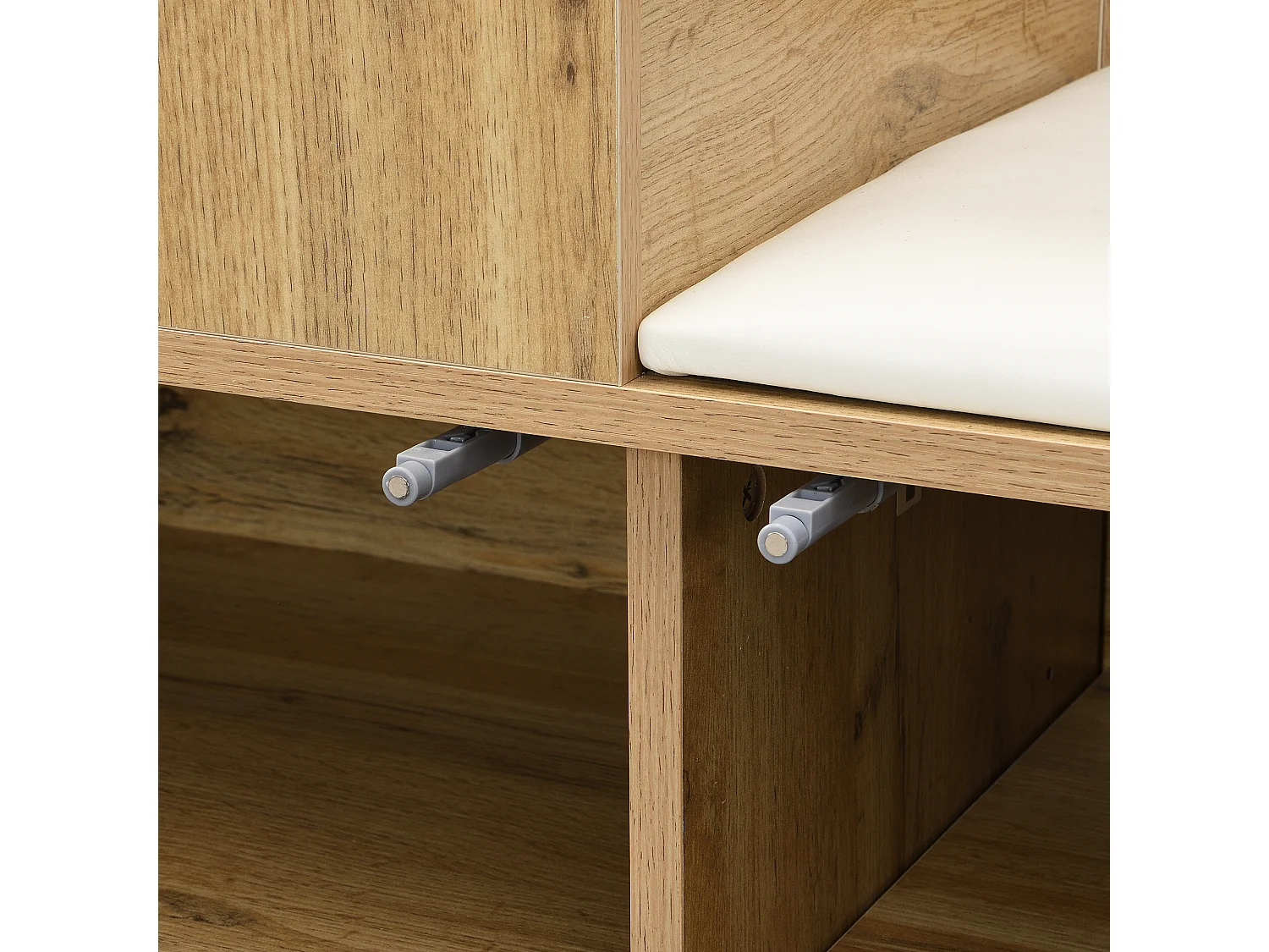 Spiegelgarderobe - Garderobe mit 5 Haken und 2 Türen - offene aufbewahrung - holz - für schlafzimmer und wohnzimmer