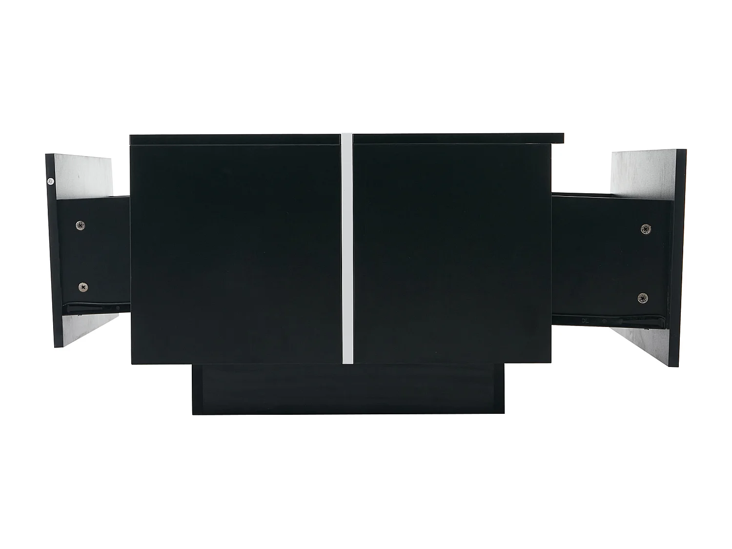 Table basse rectangulaire noir - Table basse avec 4 tiroirs et plateau coulissant - pour salon