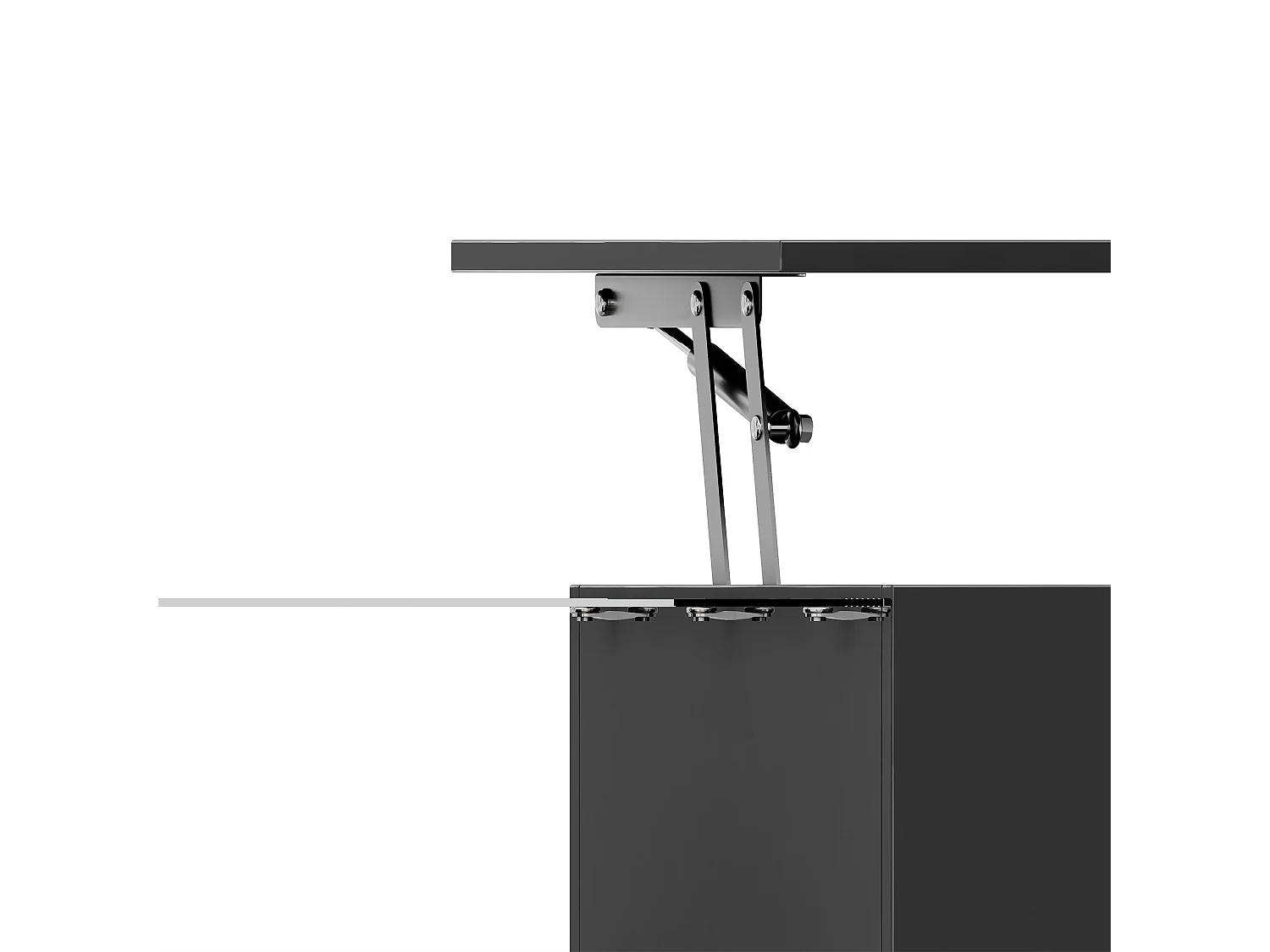 Table basse noir brillant - Table basse avec éclairage LED et plateau en verre - plateau réglable