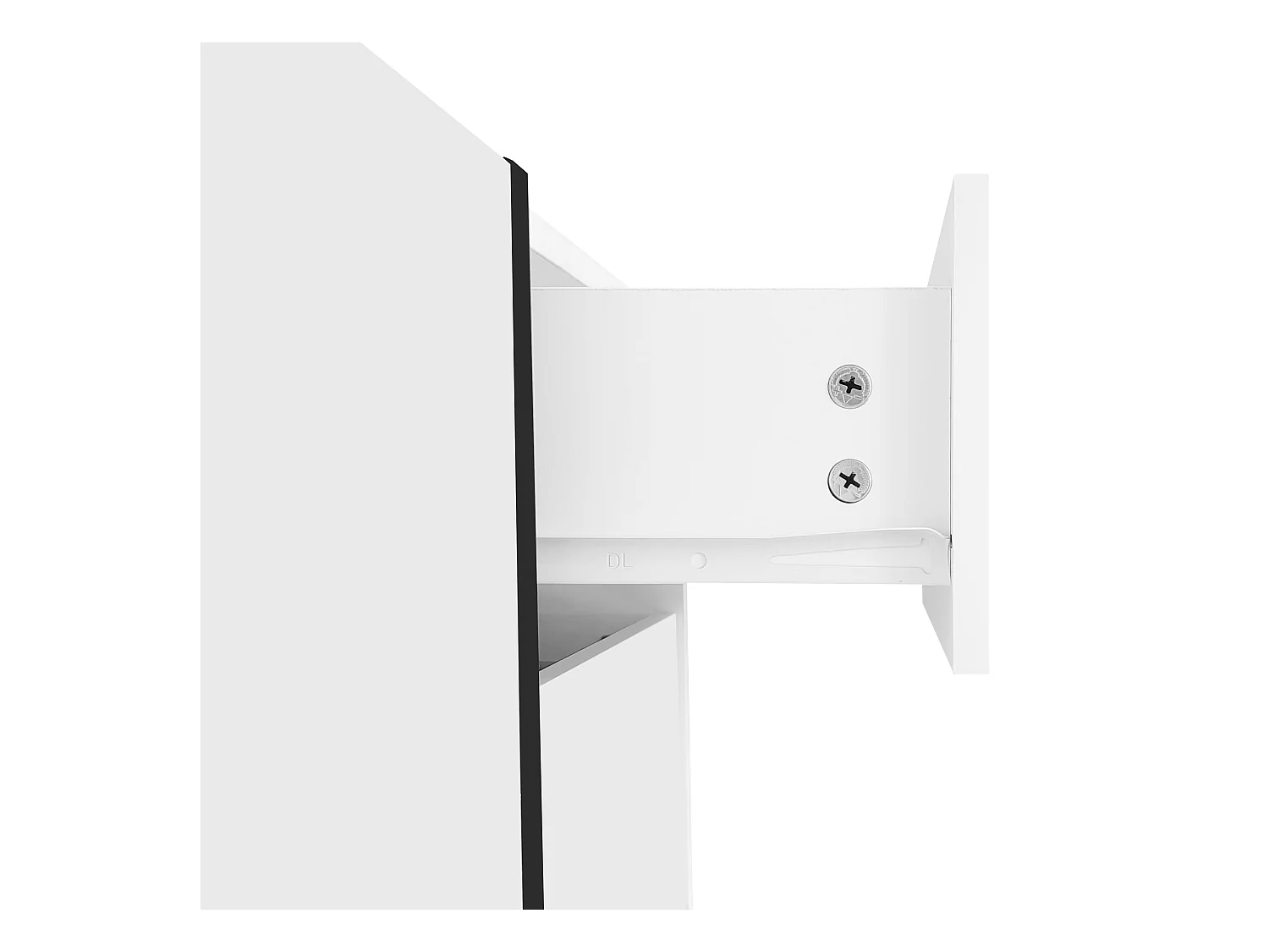 Meuble TV blanc brillant - Meuble TV avec 1 tiroir et 4 portes - avec éclairage LED - pour salon