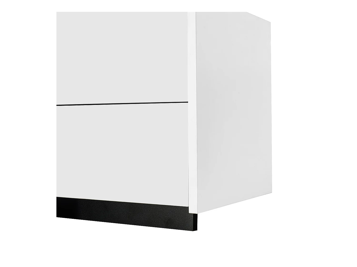 Meuble TV blanc brillant - Meuble TV avec 1 tiroir et 4 portes - avec éclairage LED - pour salon