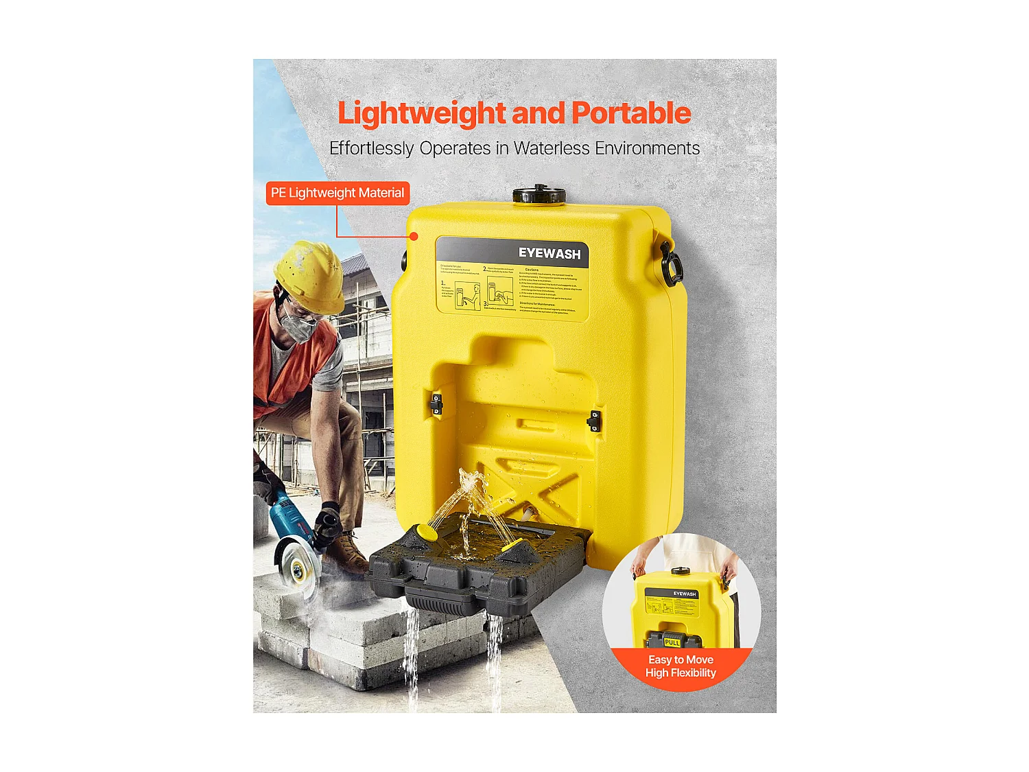 Station de Lavage SucceBuy Oculaire 53 L, Station de Lavage Oculaire Conforme à Norme OSHA pour Montage Mural ou Utilisation Autonome,Unité pour Écoles