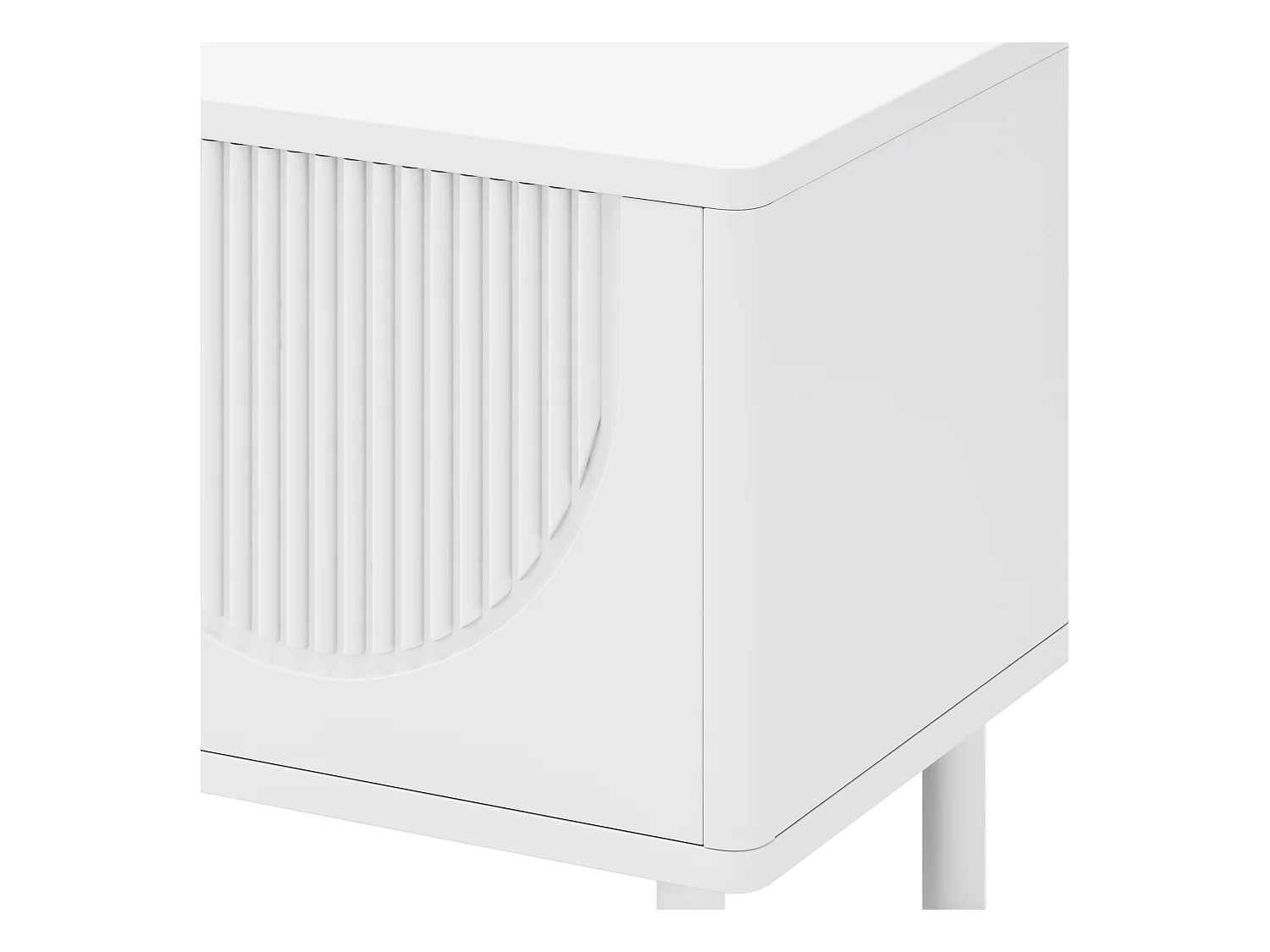 Meuble TV 4 portes - Meuble TV 5 pieds avec passe-câbles - blanc - pour salon