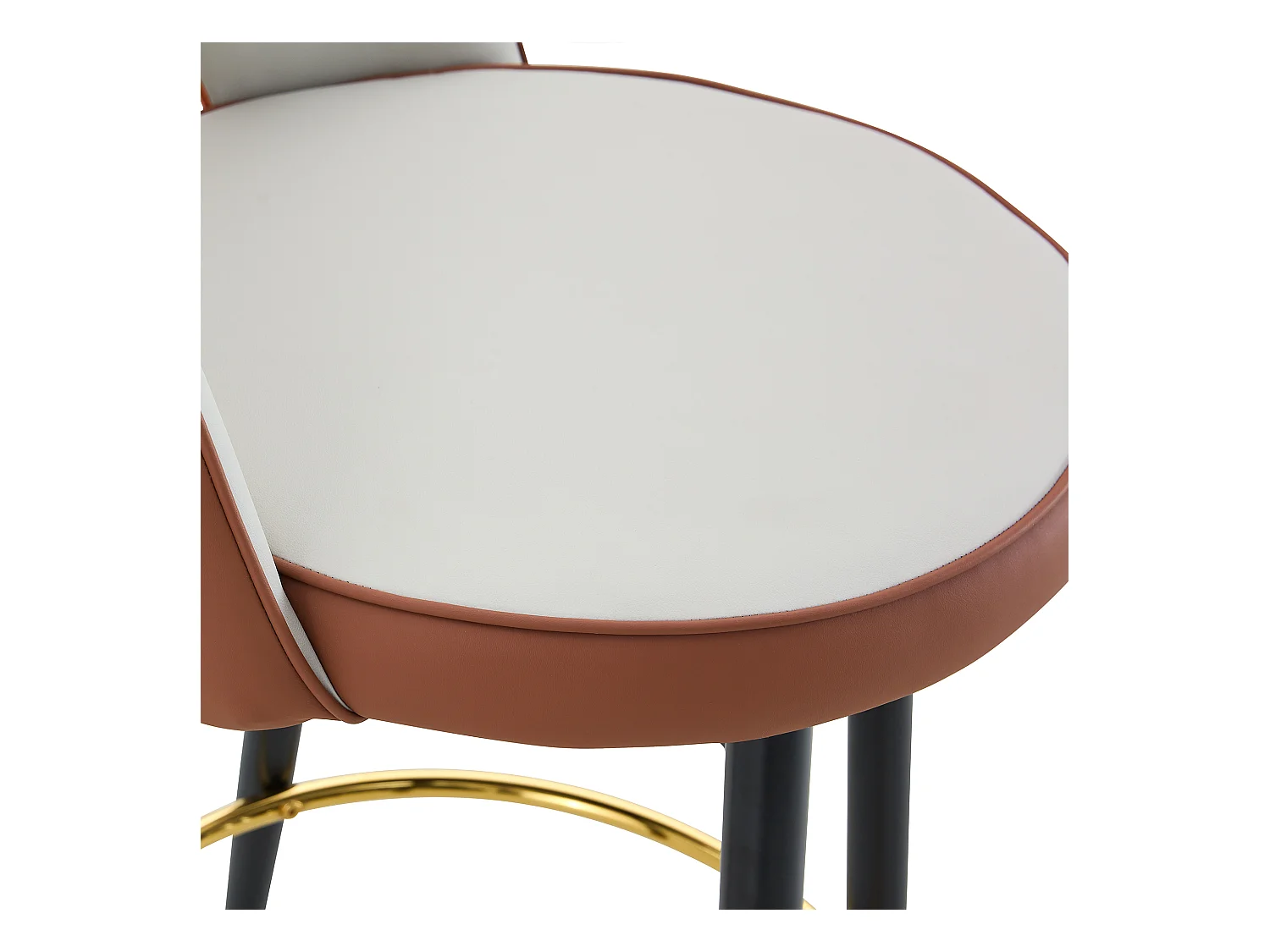 Lot de 2 tabourets de bar - Tabouret de bar pivotant avec dossier et repose-pieds en métal - gris clair et marron PU - pour salles à manger et terrasses