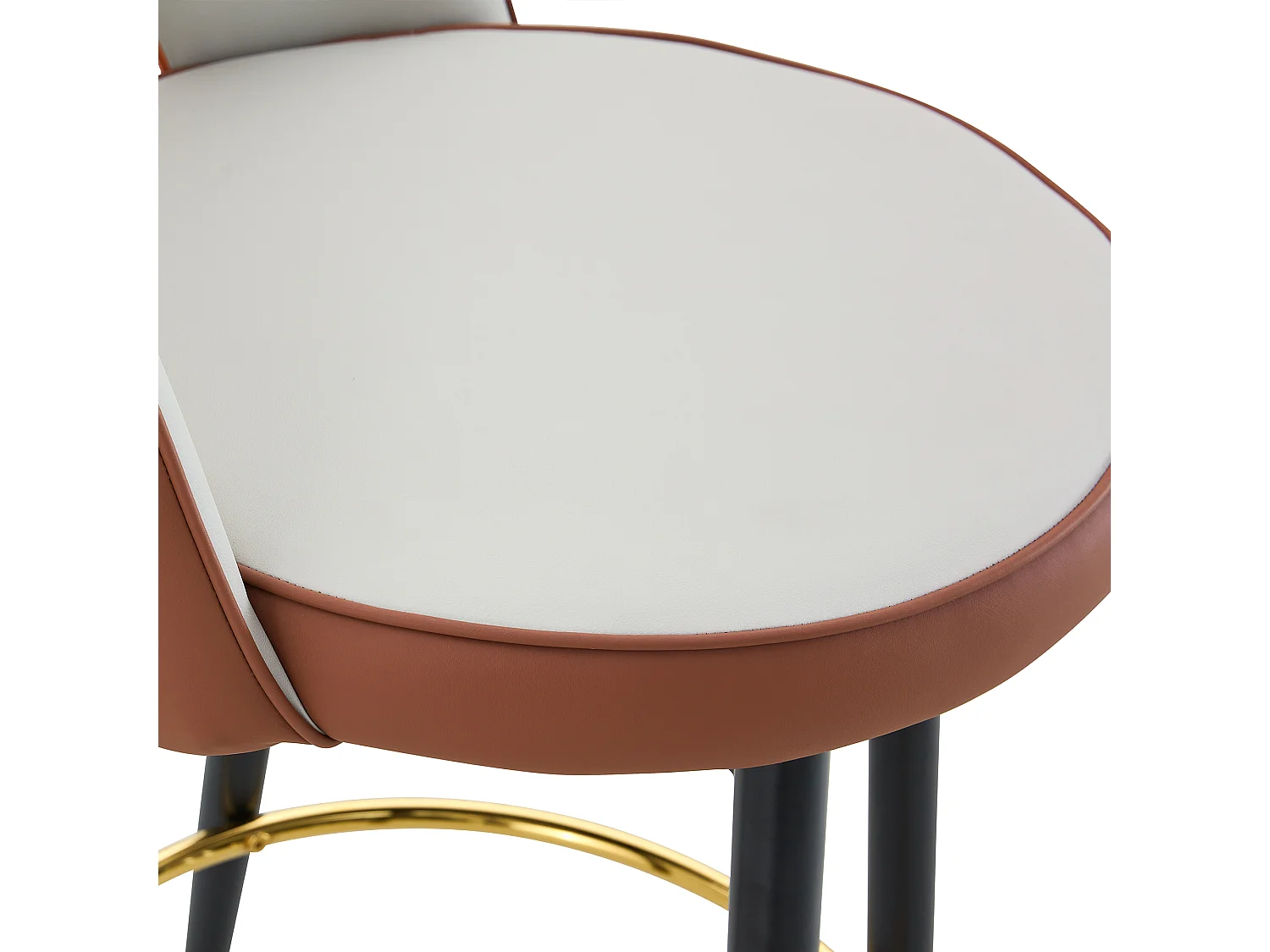 Lot de 2 tabourets de bar - Tabouret de bar pivotant avec dossier et repose-pieds en métal - gris clair et marron PU - pour salles à manger et terrasses