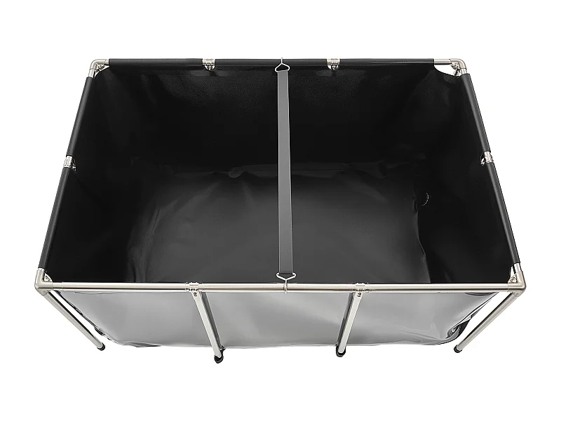 Bassin à Poissons SucceBuy en Toile, Réservoir d'Eau de 1023,3 L, Réservoir de Koï en PVC avec Fenêtre d'Observation, Aquarium avec Cadre en Acier Inoxydable