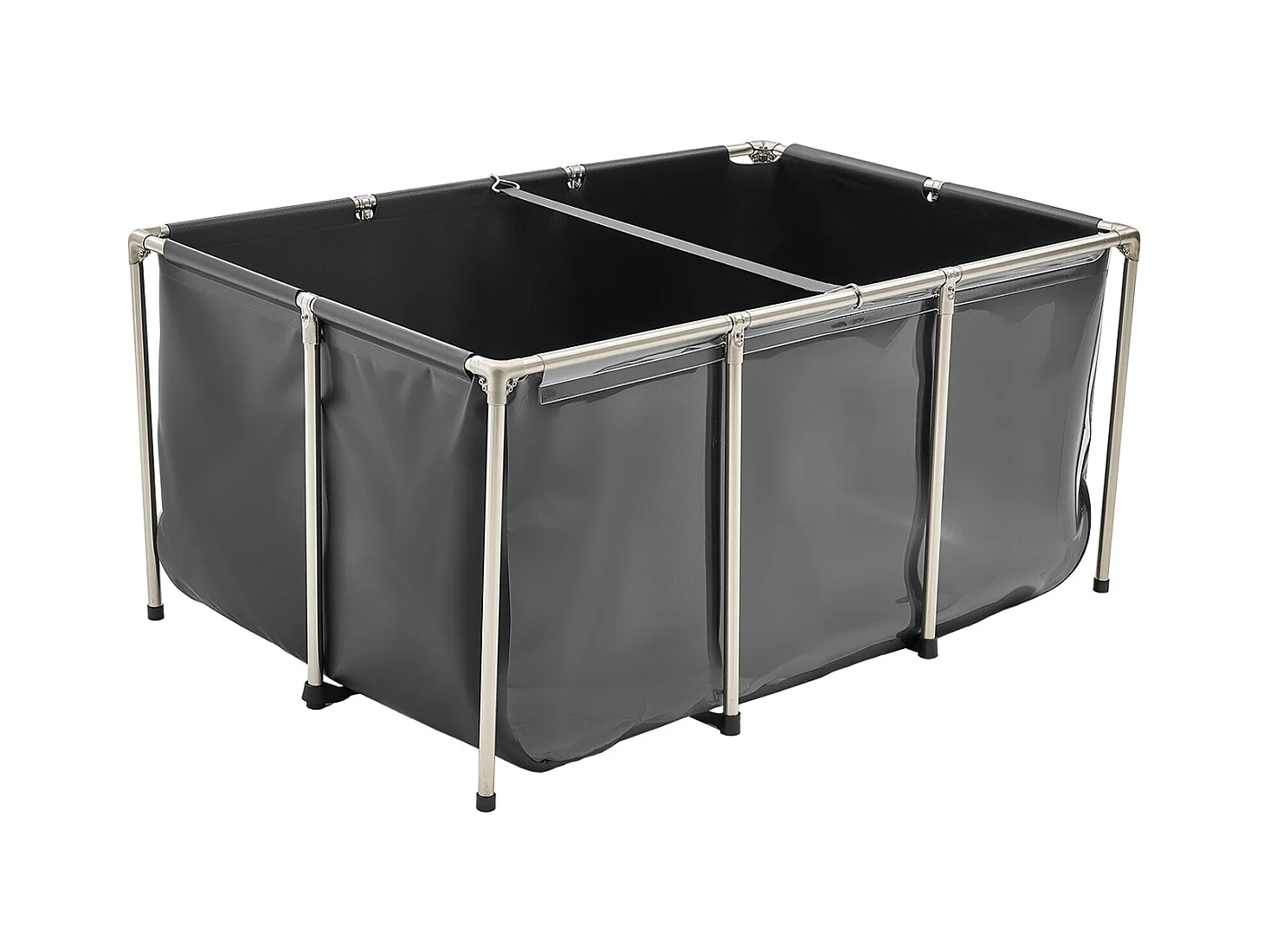 Zbiornik na Ryby SucceBuy z Płótna, Zbiornik na Wodę 1023,3 L, Zbiornik na Koi z PVC z Oknem Obserwacyjnym, Akwarium z Ramą ze Stali Nierdzewnej