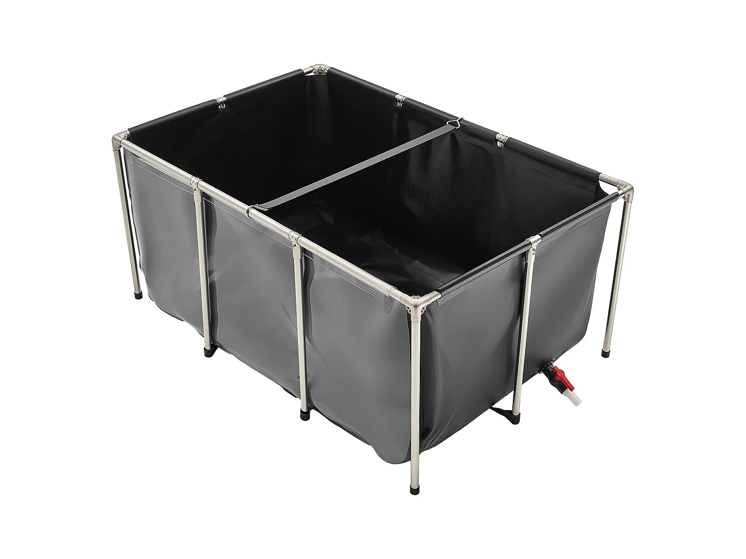 Zbiornik na Ryby SucceBuy z Płótna, Zbiornik na Wodę 1023,3 L, Zbiornik na Koi z PVC z Oknem Obserwacyjnym, Akwarium z Ramą ze Stali Nierdzewnej