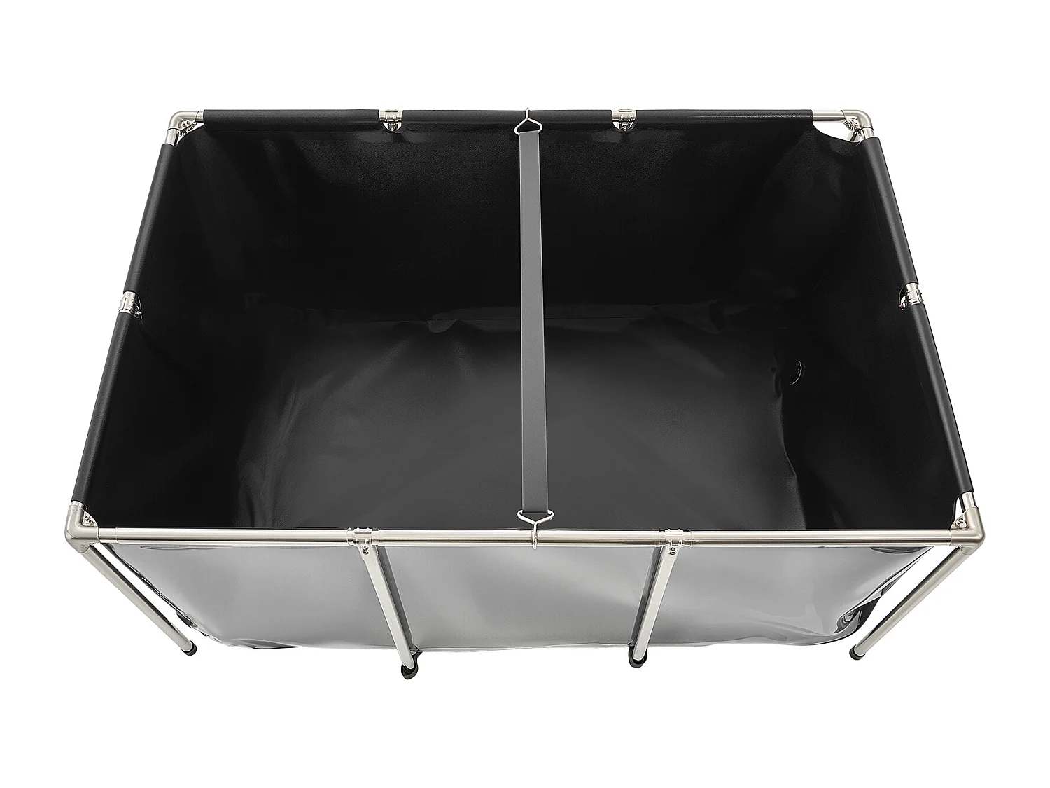 Tanque para Peixes SucceBuy em Lona, Reservatório de Água de 1023,3 L, Tanque para Koi em PVC com Janela de Observação, Aquário com Moldura de Aço Inoxidável