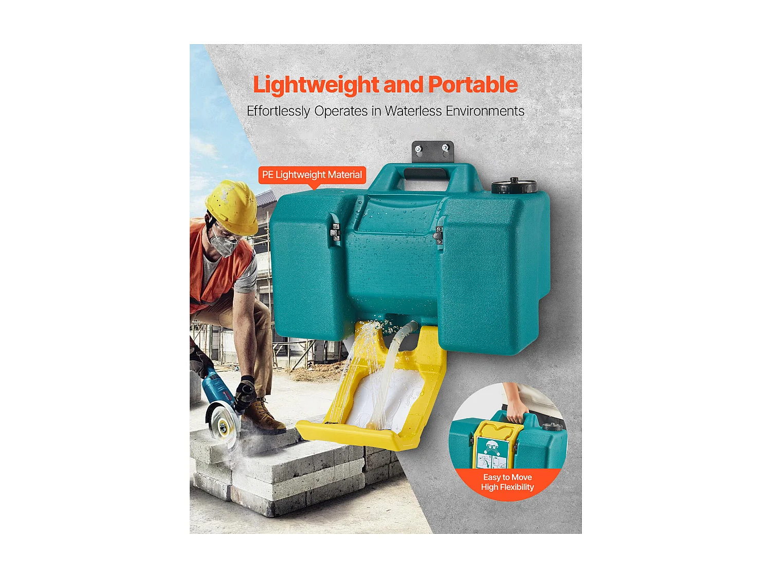 Estação de Lavagem SucceBuy Ocular 30 L, Conformes com Normas OSHA, para Montagem em Parede ou Chão, Unidade de Lavagem Ocular de Emergência com Dois Bicos