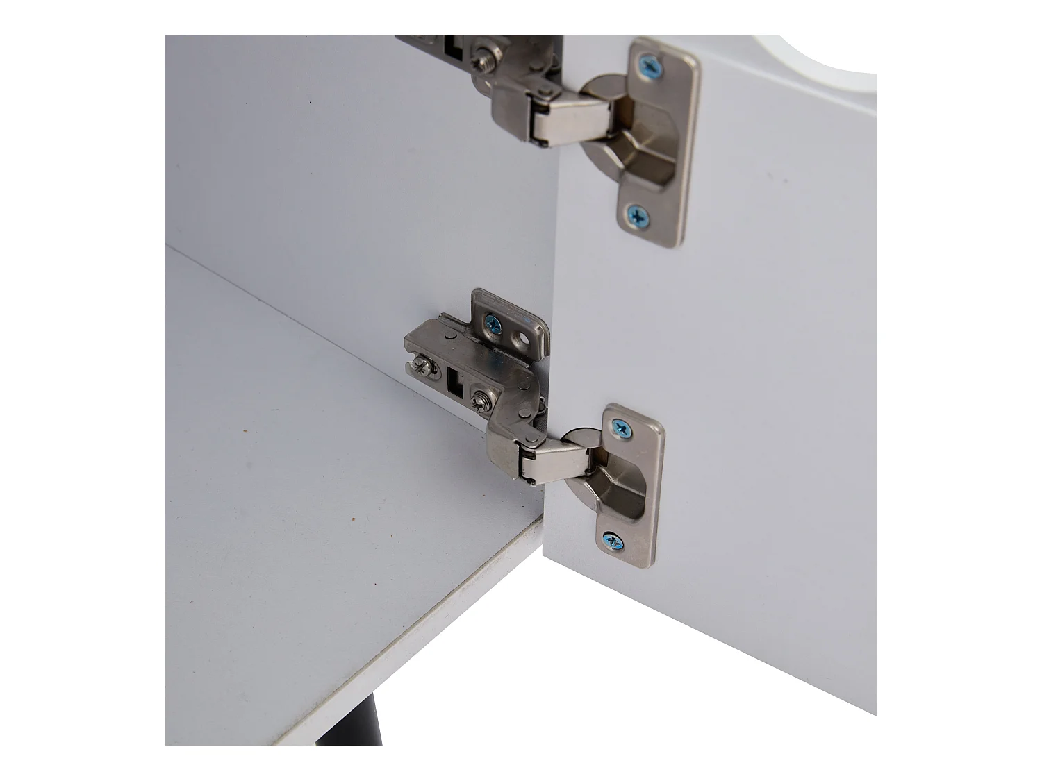 Meuble TV blanc à 6 pieds - Meuble TV avec 2 tiroirs et 2 portes - pour salon