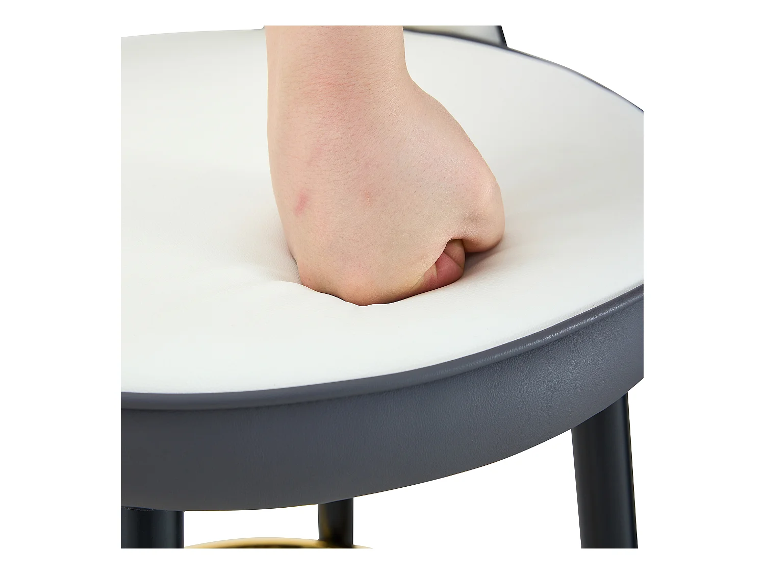 Lot de 2 tabourets de bar - Tabouret de bar pivotant avec dossier et repose-pieds en métal - blanc et gris PU - pour salles à manger et terrasses