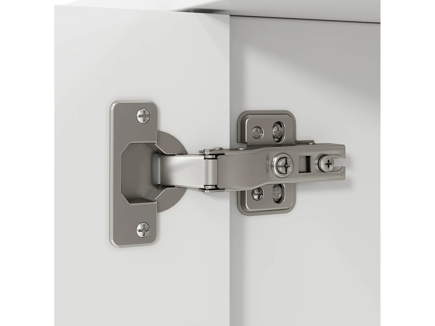 Meuble TV blanc - Meuble TV 4 portes avec poignées dorées - pour salon