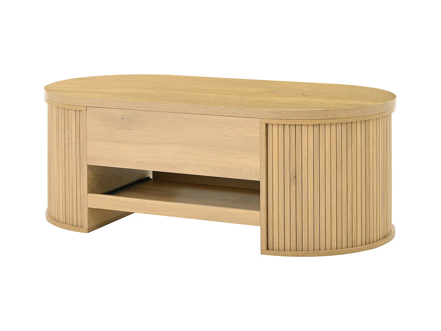 Table basse relevable - Table basse avec étagères rétractables et plateau relevable - bois - pour salon