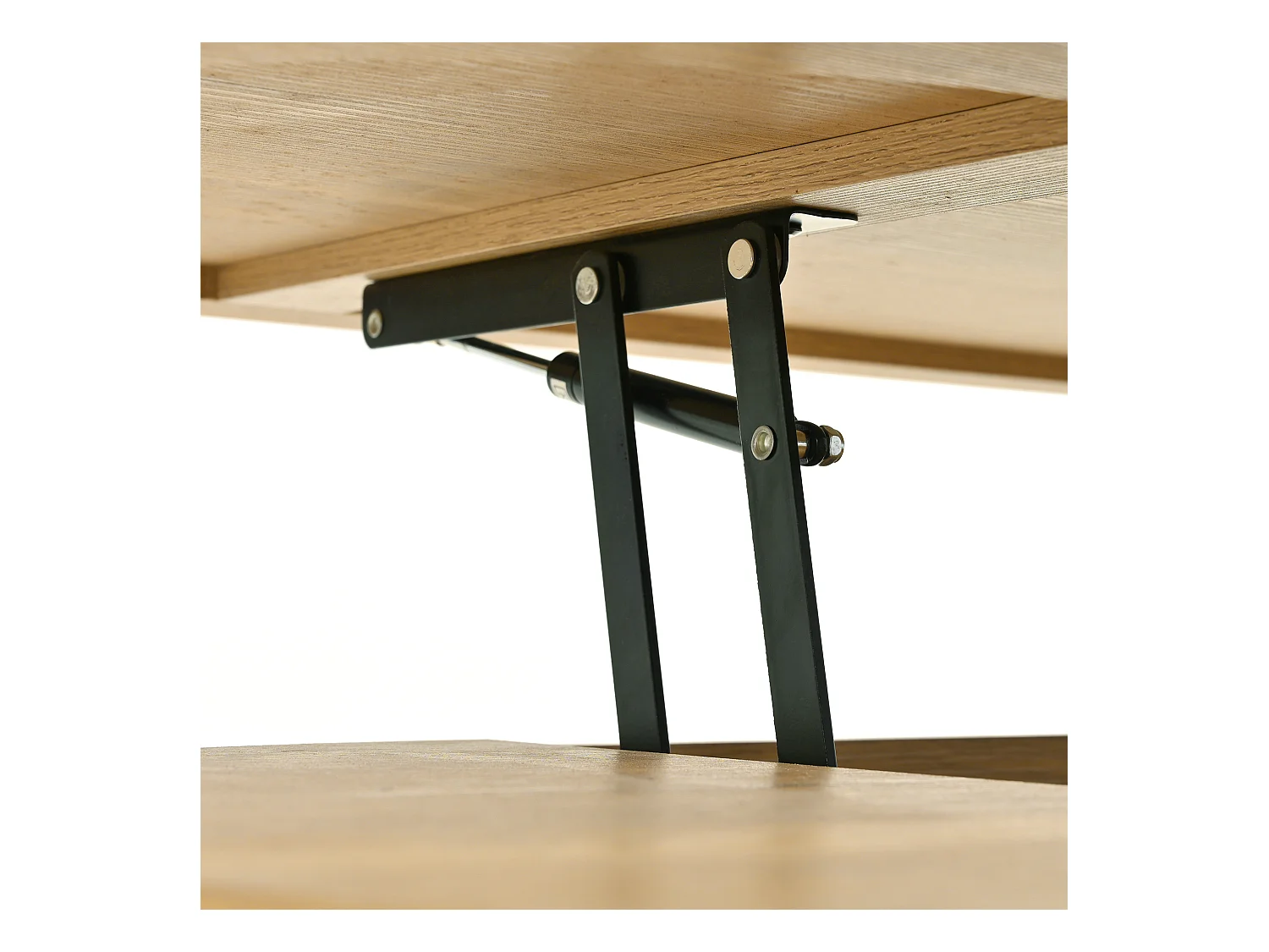 Table basse relevable - Table basse avec étagères rétractables et plateau relevable - bois - pour salon