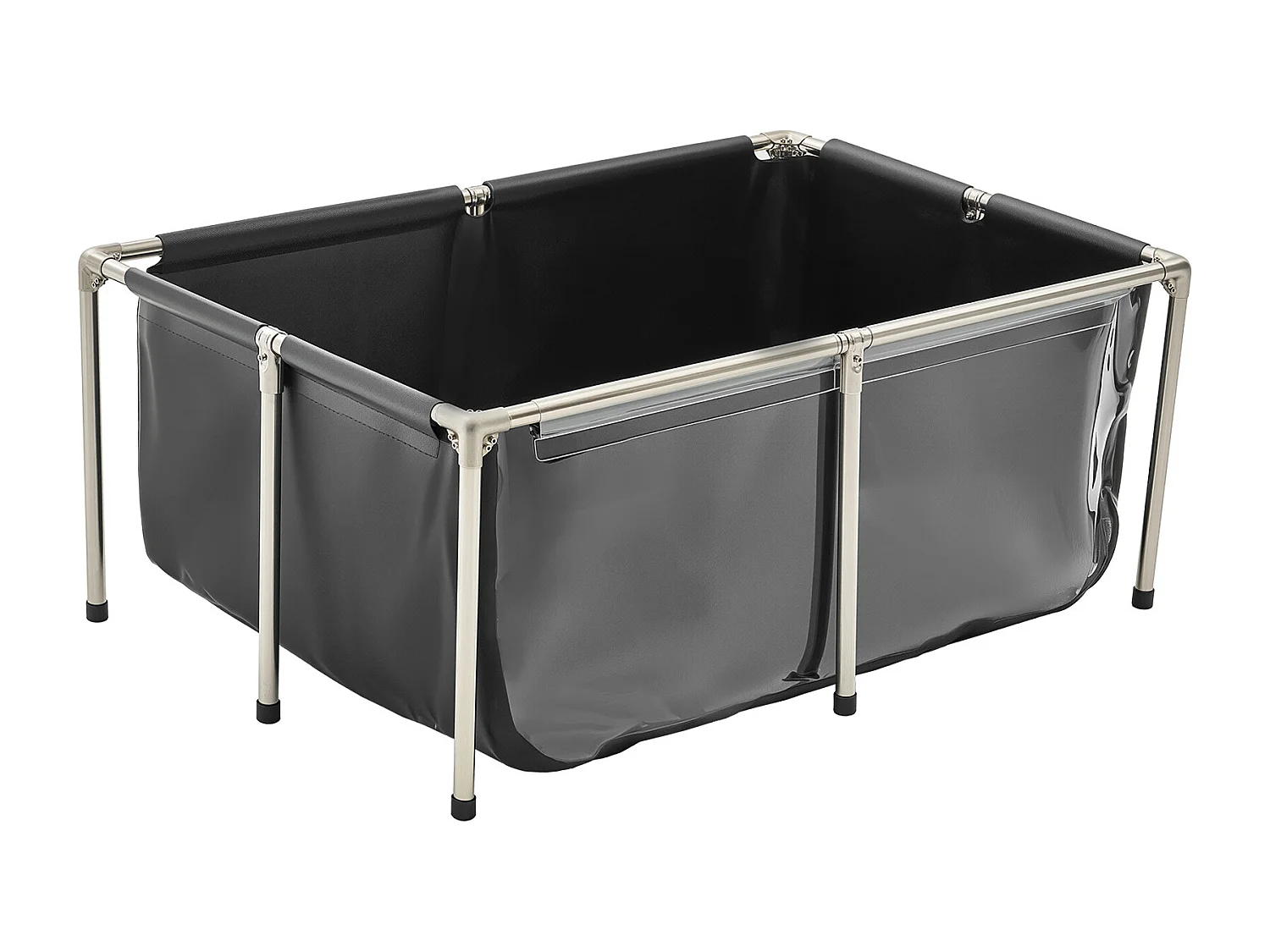 Estanque para Peces SucceBuy de Lona, Acuario 480 L, Acuario para Koi en PVC con Ventana de Observación, Acuario para Peces Dorados con Marco de Acero Inoxidable