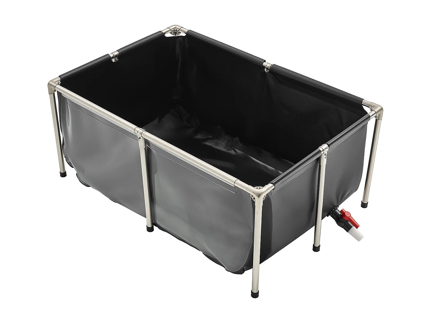 Estanque para Peces SucceBuy de Lona, Acuario 480 L, Acuario para Koi en PVC con Ventana de Observación, Acuario para Peces Dorados con Marco de Acero Inoxidable