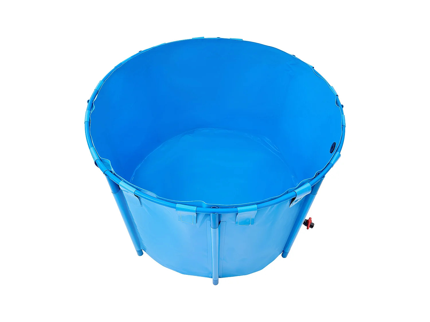 Bassin à Poissons SucceBuy Pliable en Toile, Capacité 1700 L, Aquarium Rond en PVC avec Cadre Robuste et Vanne de Vidange, Idéal pour l'Élevage de Koïs