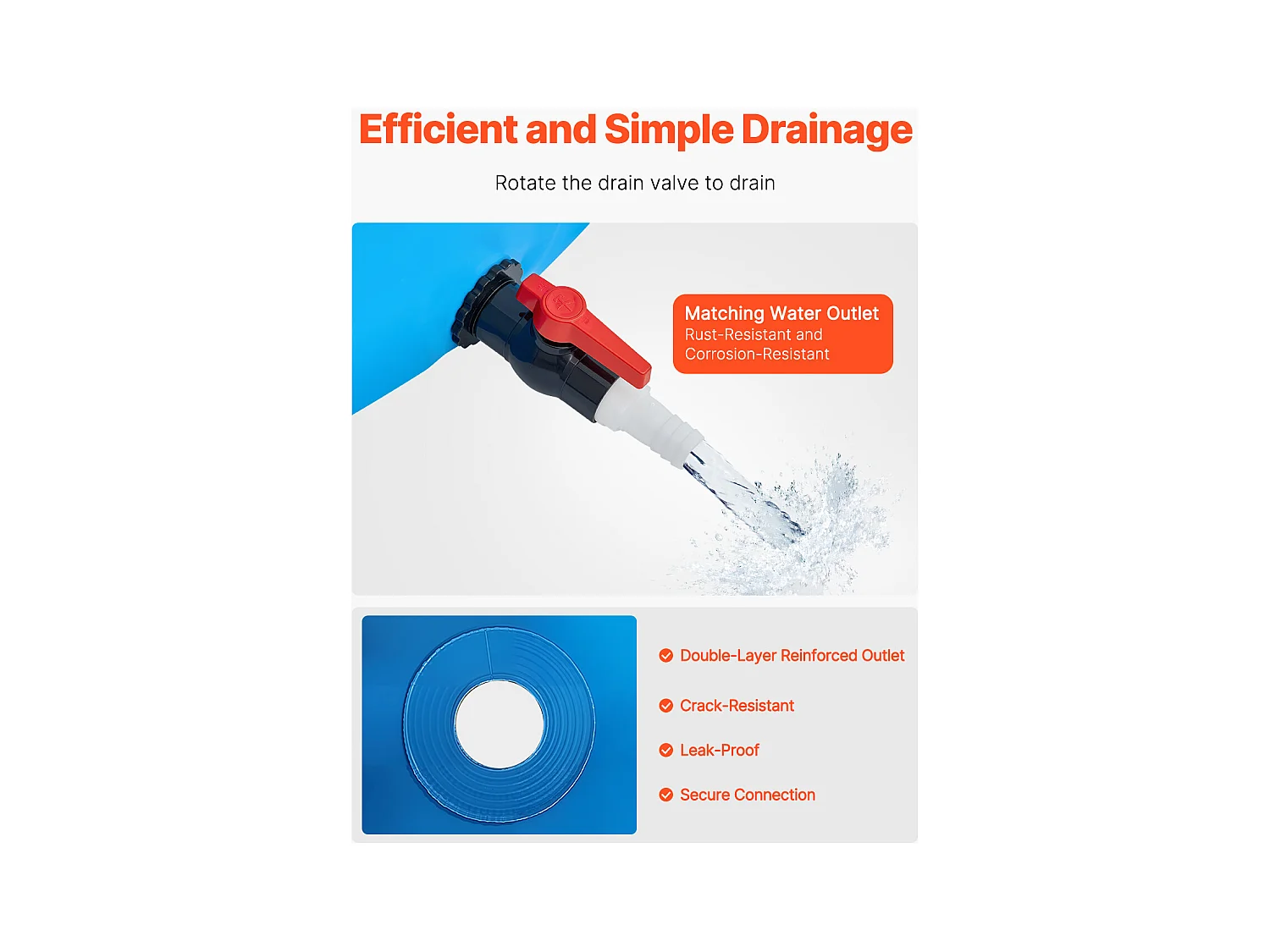 Bassin à Poissons SucceBuy Pliable en Toile, Capacité 1700 L, Aquarium Rond en PVC avec Cadre Robuste et Vanne de Vidange, Idéal pour l'Élevage de Koïs