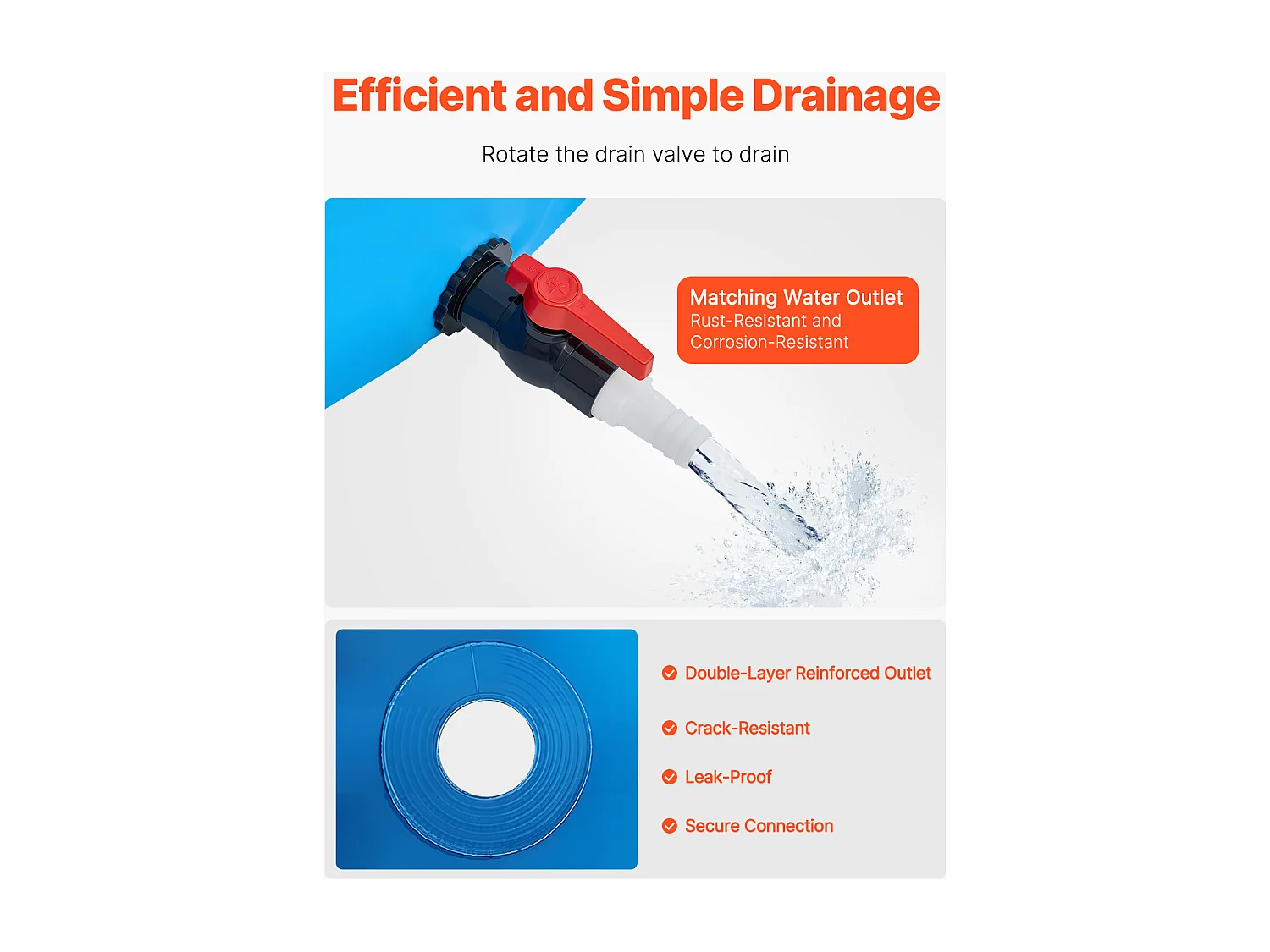 Tanque para Peixes SucceBuy Dobrável em Lona, Capacidade 1700 L, Aquário Redondo em PVC com Moldura Resistente e Válvula de Dreno, Ideal para Criação de Koi