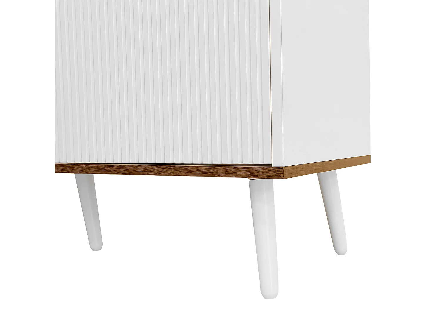 Mobile TV a 3 ante - Piano superiore con guide laterali - finitura legno naturale - bianco