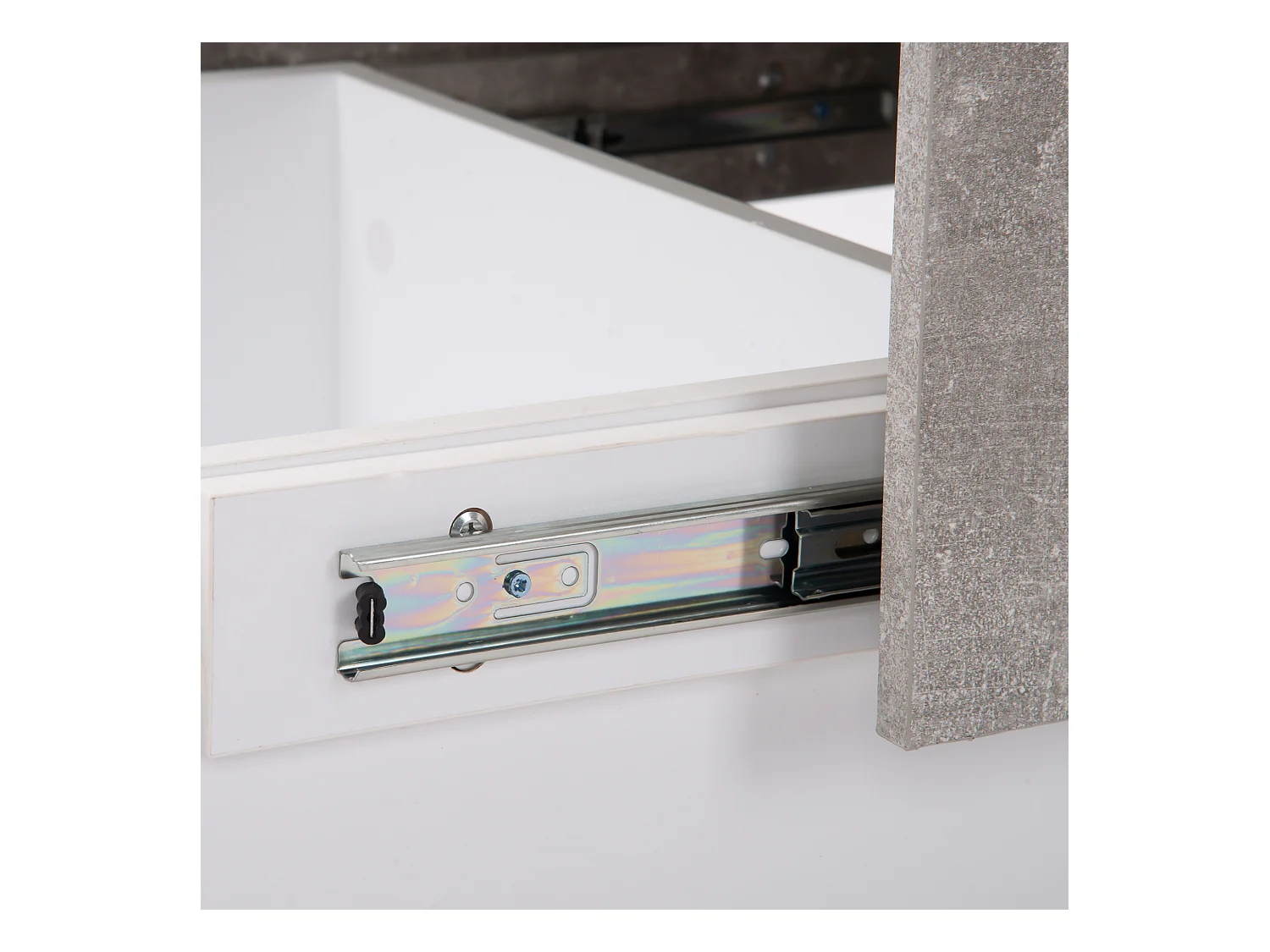 Table basse grise - Table basse avec 2 espaces de rangement et plateau rétractable - pour le salon