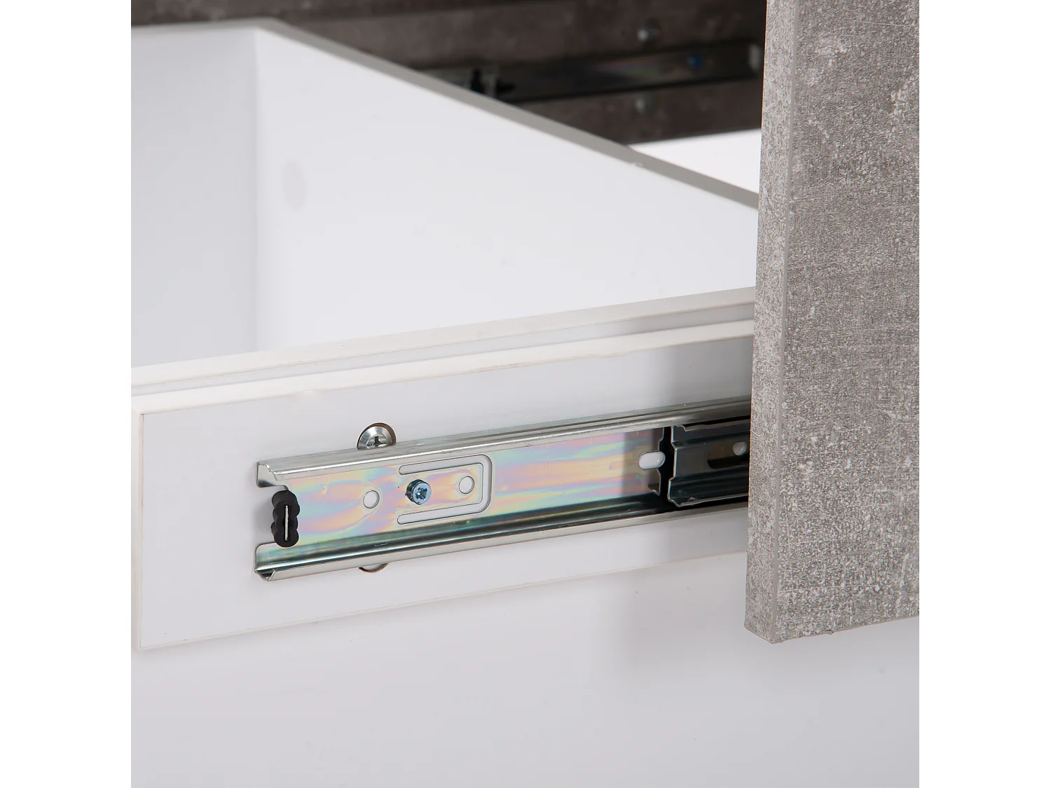 Table basse grise - Table basse avec 2 espaces de rangement et plateau rétractable - pour le salon