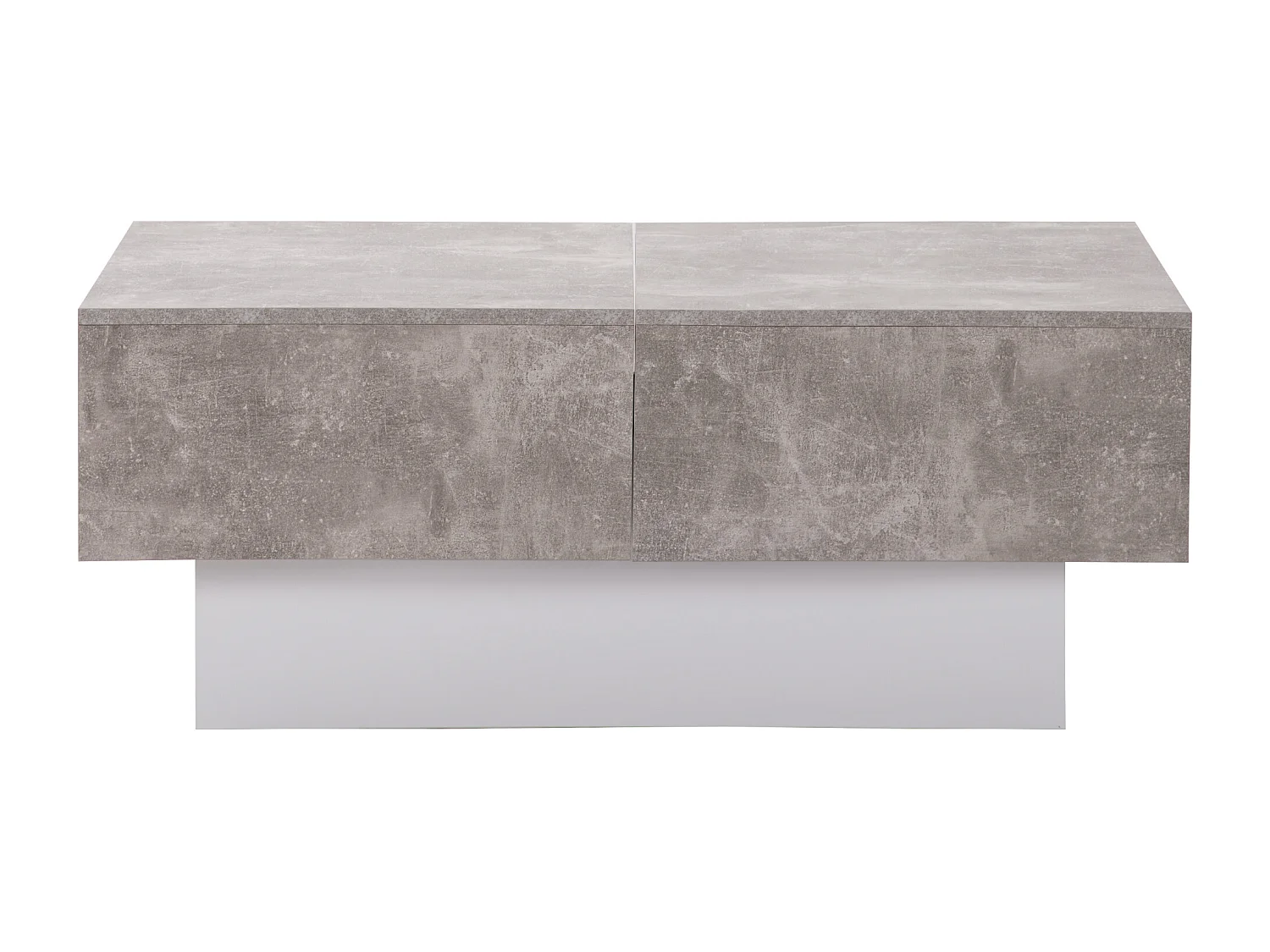 Table basse grise - Table basse avec 2 espaces de rangement et plateau rétractable - pour le salon