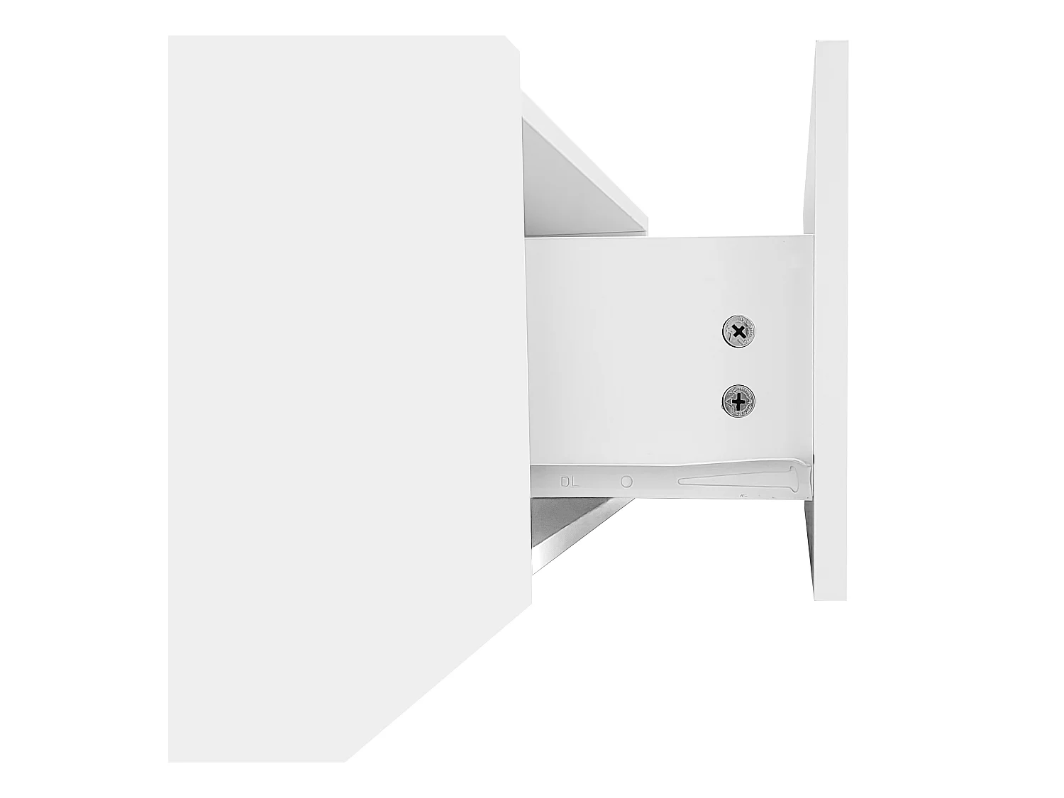 Meuble TV 2 tiroirs - Meuble TV avec éclairage LED et compartiments de rangement - blanc