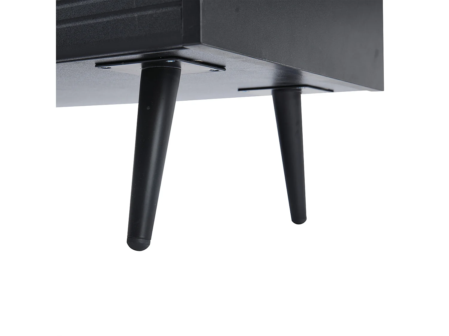 Meuble TV noir à 6 pieds - Meuble TV avec 2 tiroirs et 2 portes - pour salon