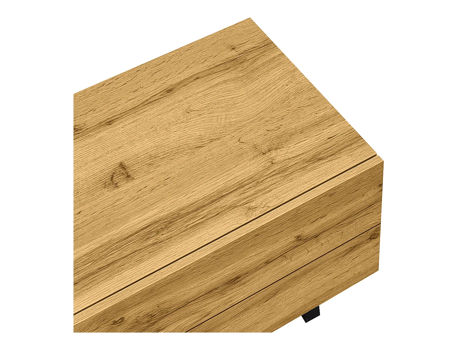 Meuble TV bois - Meuble TV trois portes avec pieds métalliques en U - rangement ouvert - pour salon