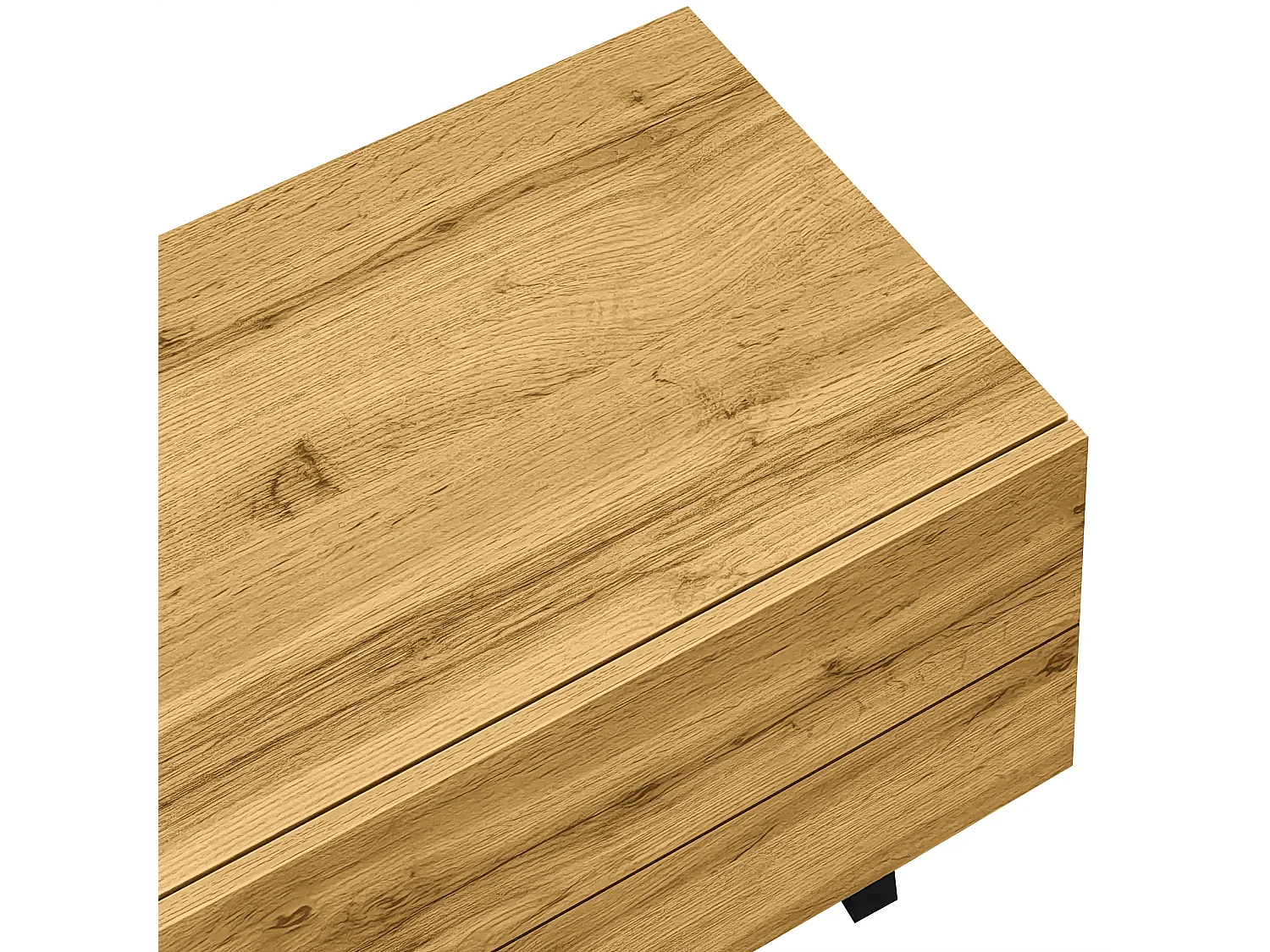 Mueble de TV de madera - Mueble de TV de tres puertas con patas de metal en forma de U - almacenaje abierto - para salón