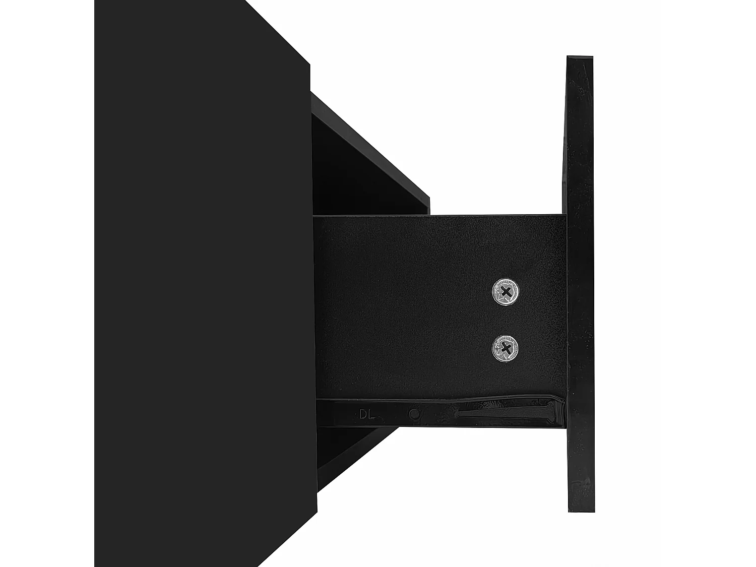 Meuble TV 2 tiroirs - Meuble TV avec éclairage LED et compartiments de rangement - noir