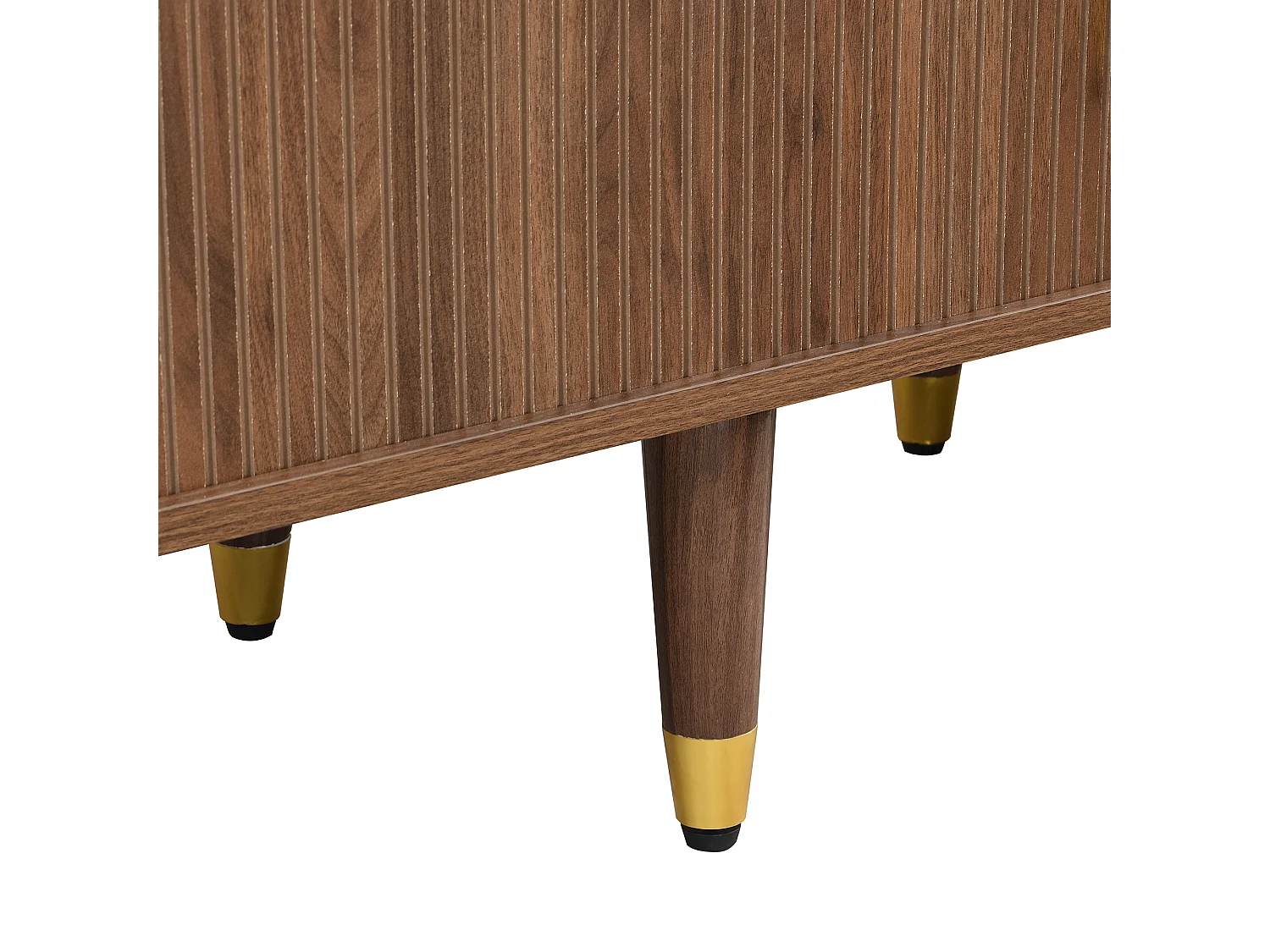 Meuble TV bois - Meuble TV 4 portes au motif ondulé incurvé - pour salon