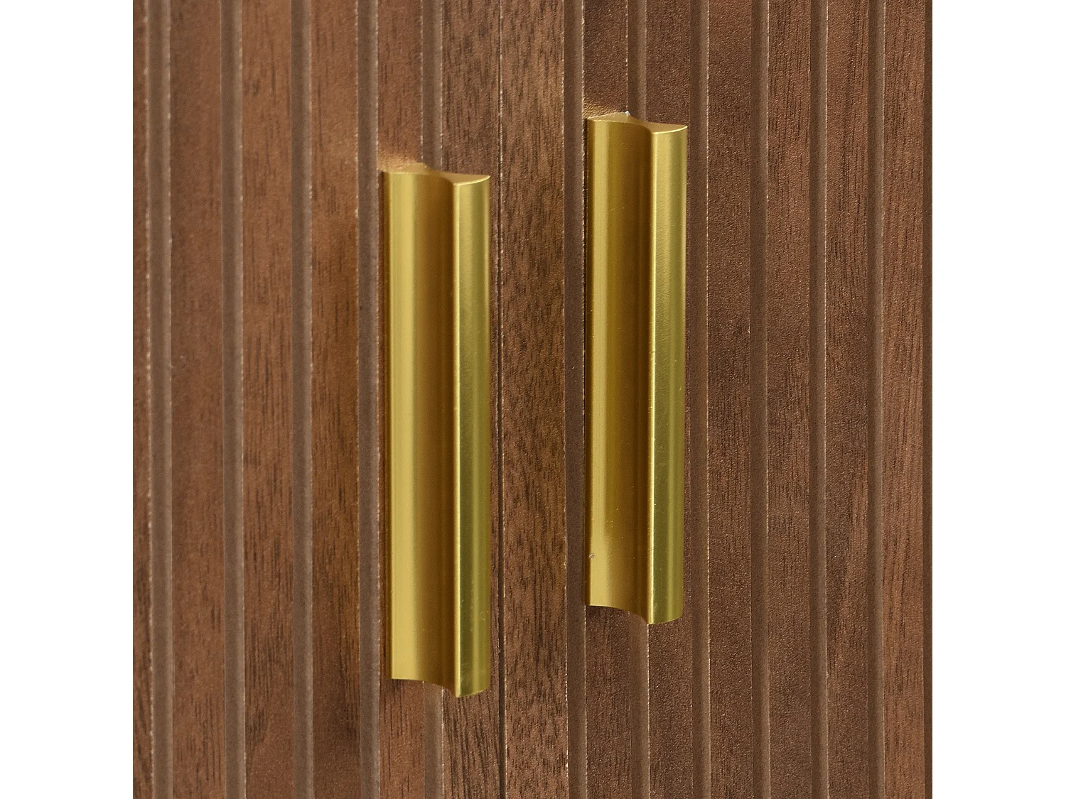 Meuble TV bois - Meuble TV 4 portes au motif ondulé incurvé - pour salon