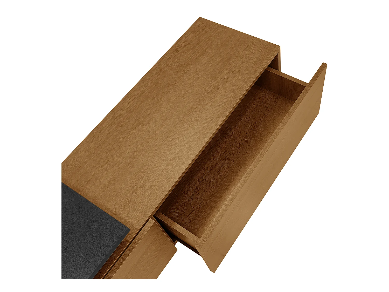 Meuble TV 2 tiroirs - Meuble TV avec éclairage LED et compartiments de rangement - bois