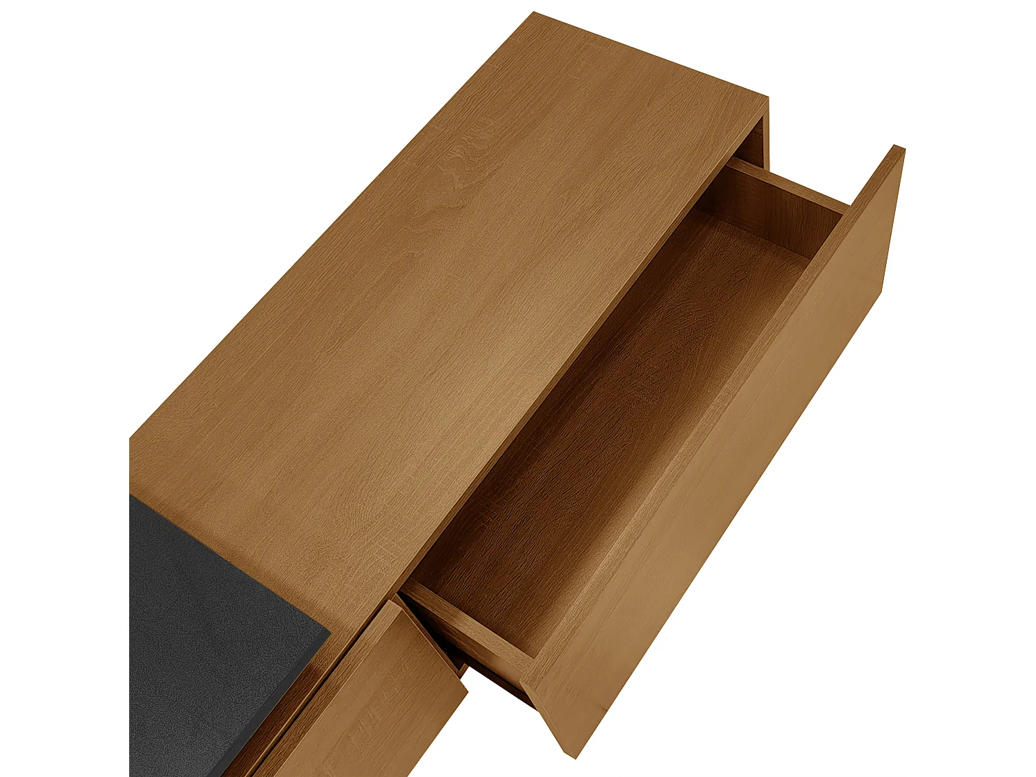 Meuble TV 2 tiroirs - Meuble TV avec éclairage LED et compartiments de rangement - bois