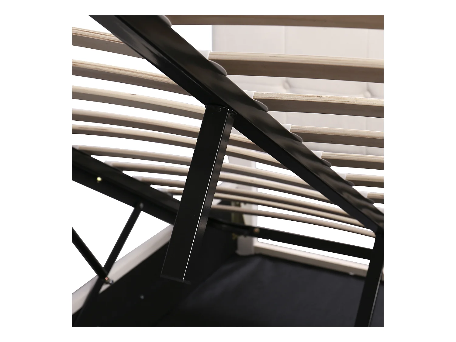 Cama com arrumação de 140 x 200 cm - Cama de casal com cabeceira ajustável em altura - veludo branco - sem colchão